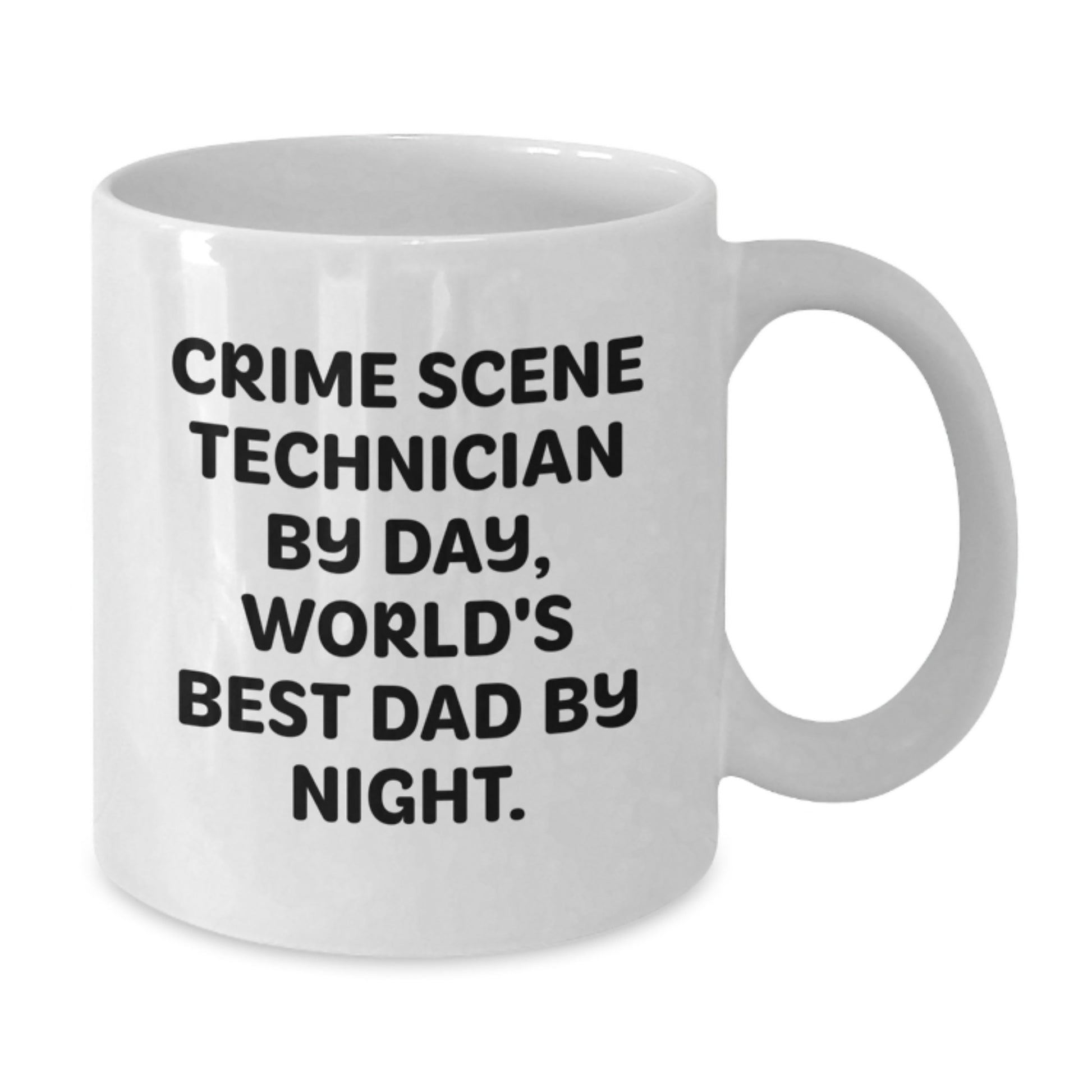 Crime Scene Technician Gifts, Funny White Coffee Mugs, Birthday Unique Gifts from Men to Crime Scene Technician, White Coffee Mug for Crime Scene Technician By Day, World's Best Dad By Night. - Additional