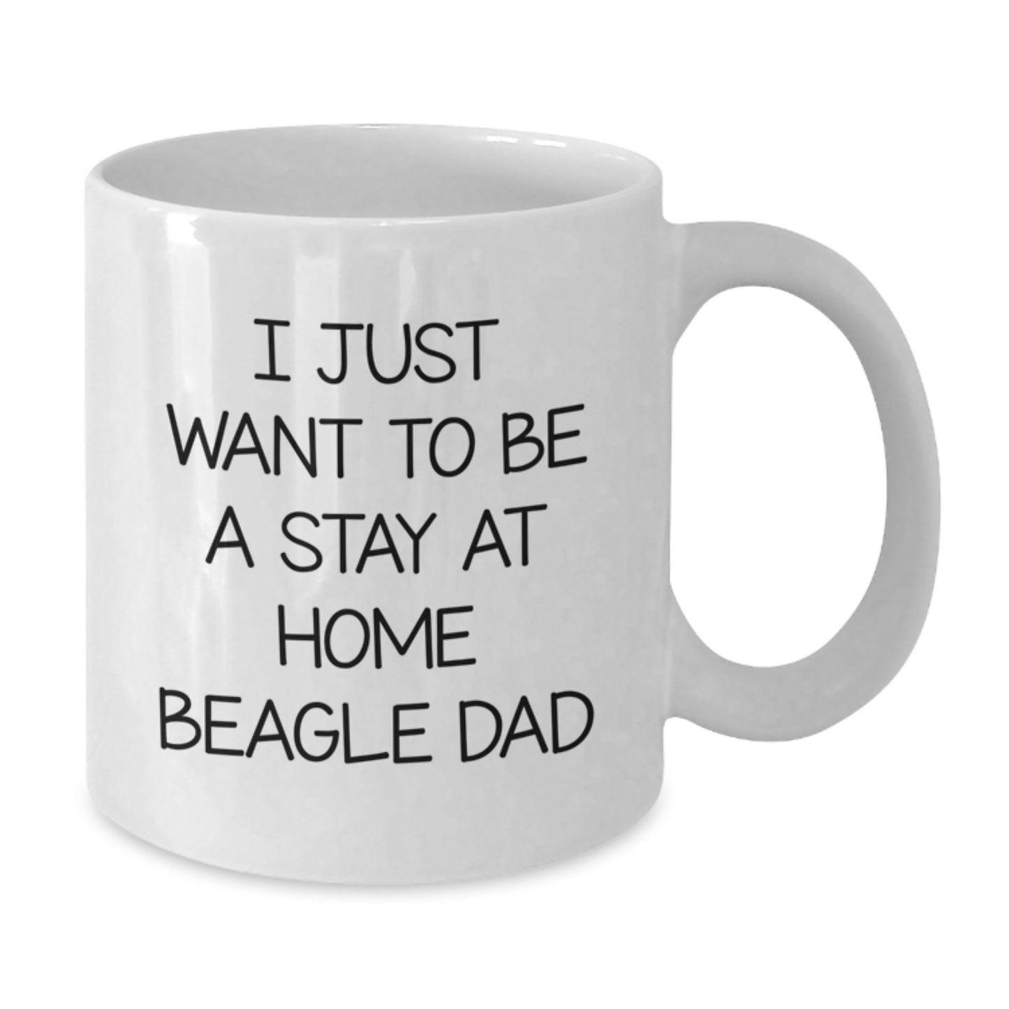 Funny Beagle Dog Gifts from Dad, Stay at Home Beagle Dad Quotes, Birthday Unique White Coffee Mug for Him - Additional