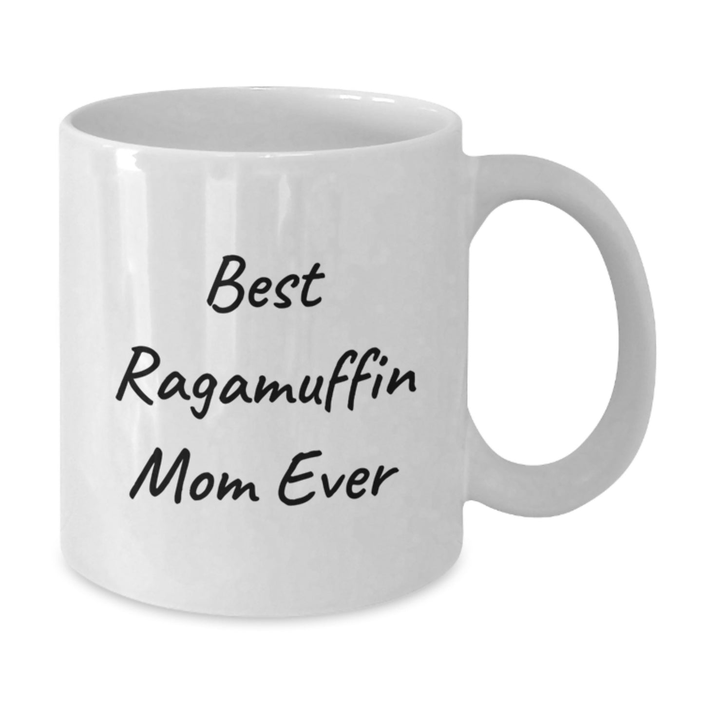 Funny Ragamuffin Cat Mom Gifts, Birthday Unique Presents for Her, Best White Coffee Mug, 'Best Ragamuffin Mom Ever' Quote - Additional
