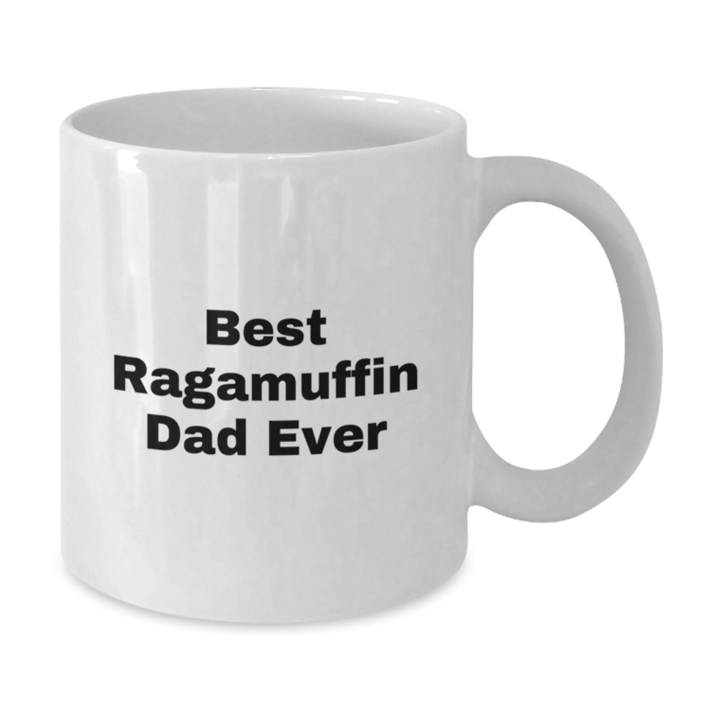 Funny Ragamuffin Cat Gifts for Dad Birthday White Coffee Mug, Gifts from Men to Best Ragamuffin Dad Ever, 11oz or 15oz - Additional