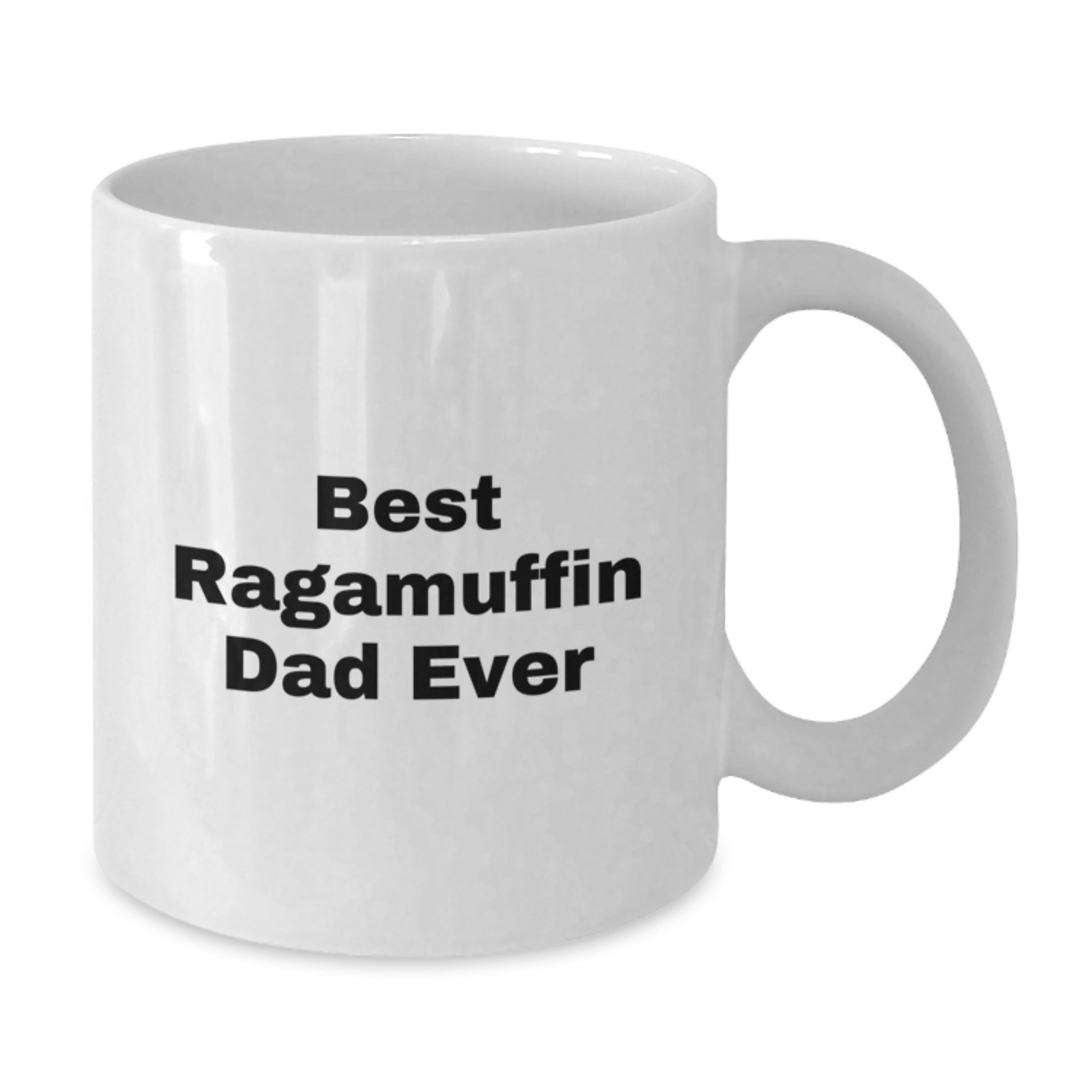 Funny Ragamuffin Cat Gifts for Dad Birthday White Coffee Mug, Gifts from Men to Best Ragamuffin Dad Ever, 11oz or 15oz - Additional