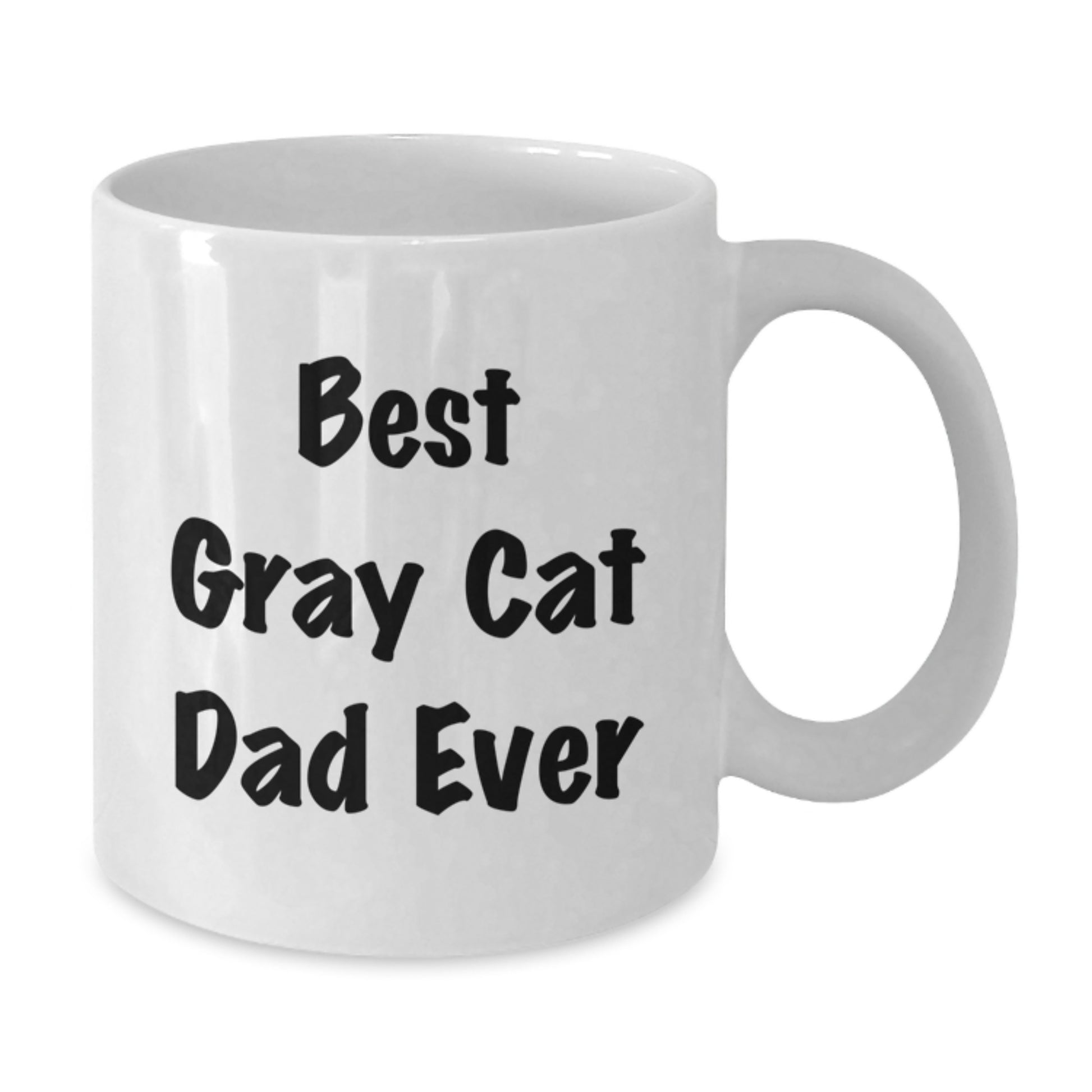 Funny Gray Cat Dad Ever Gifts from Friends for Birthday Unique White Coffee Mug - Additional