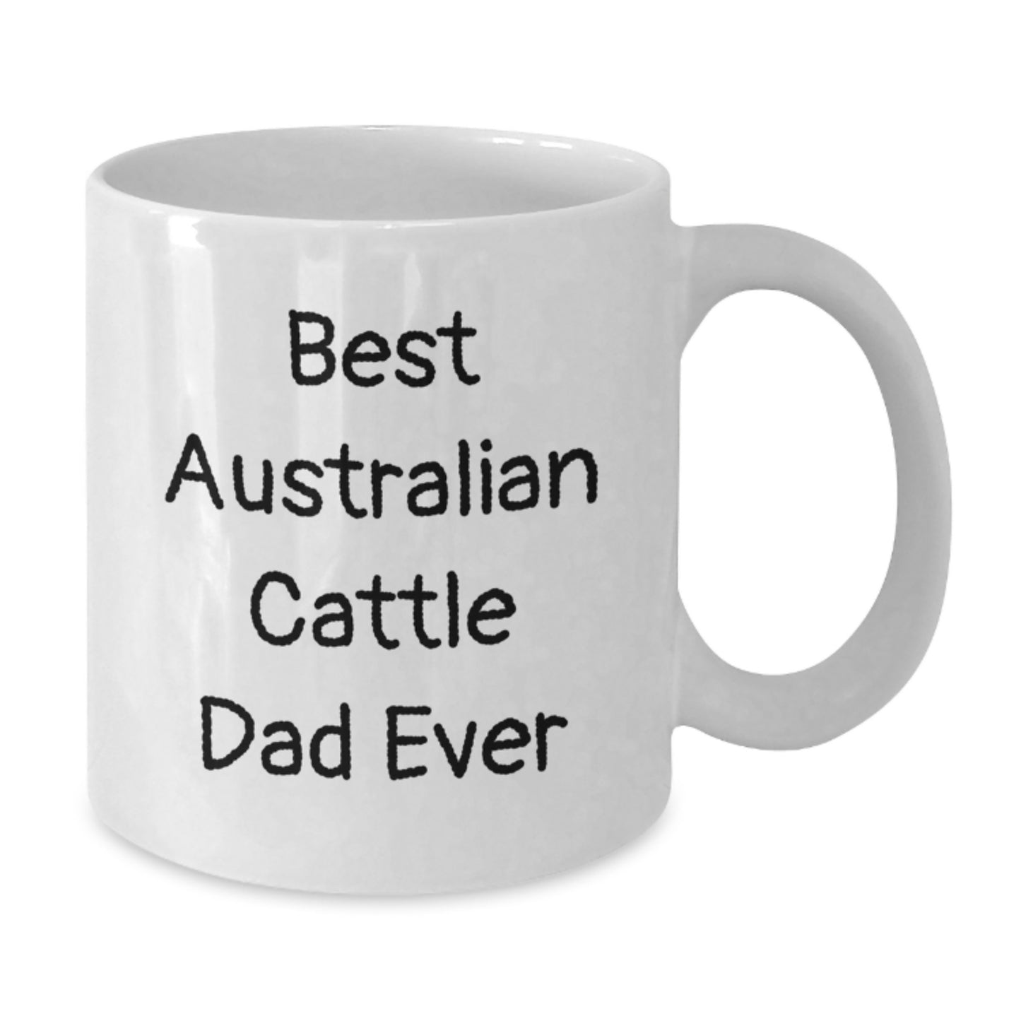Funny Australian Cattle Dog Gifts from Friends for Best Australian Cattle Dad Ever Birthday Unique Gifts, White Coffee Mug - Additional
