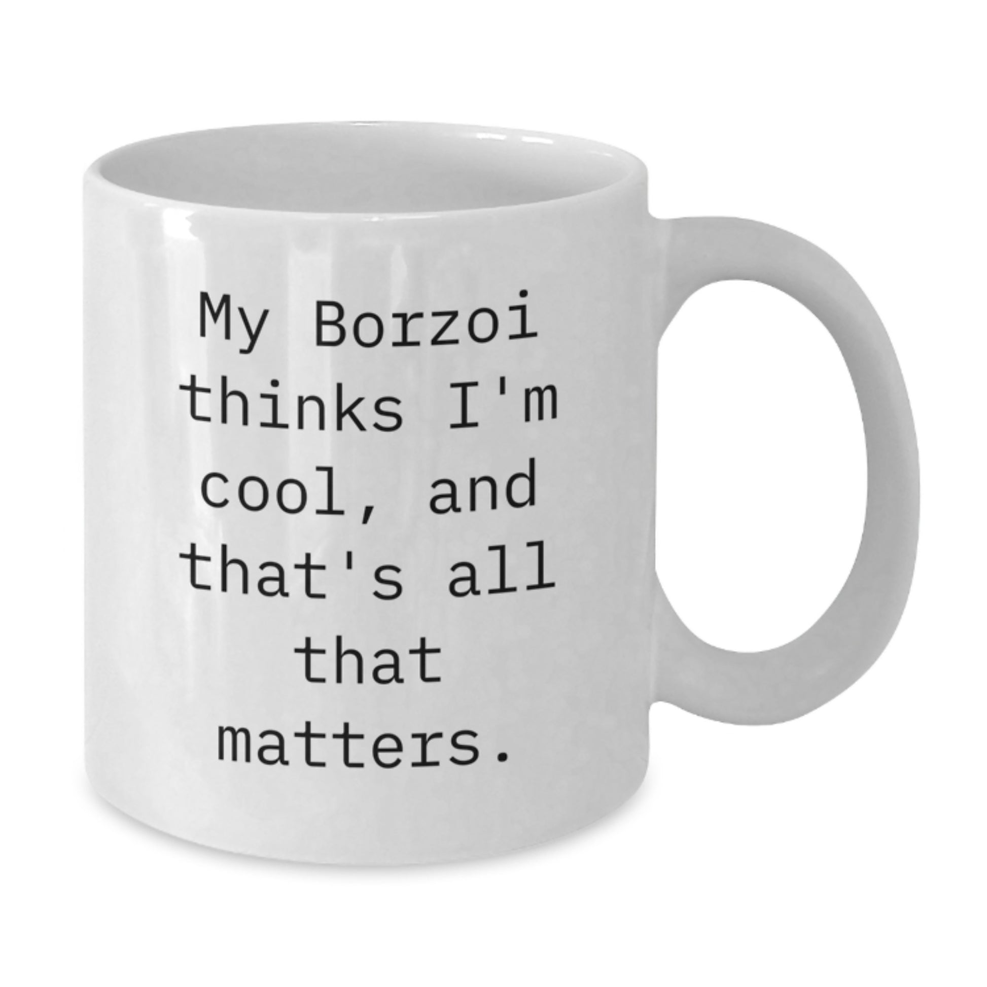 Borzoi Dog Lovers Funny White Coffee Mug Gifts from Men to Friends on Valentine's - Additional