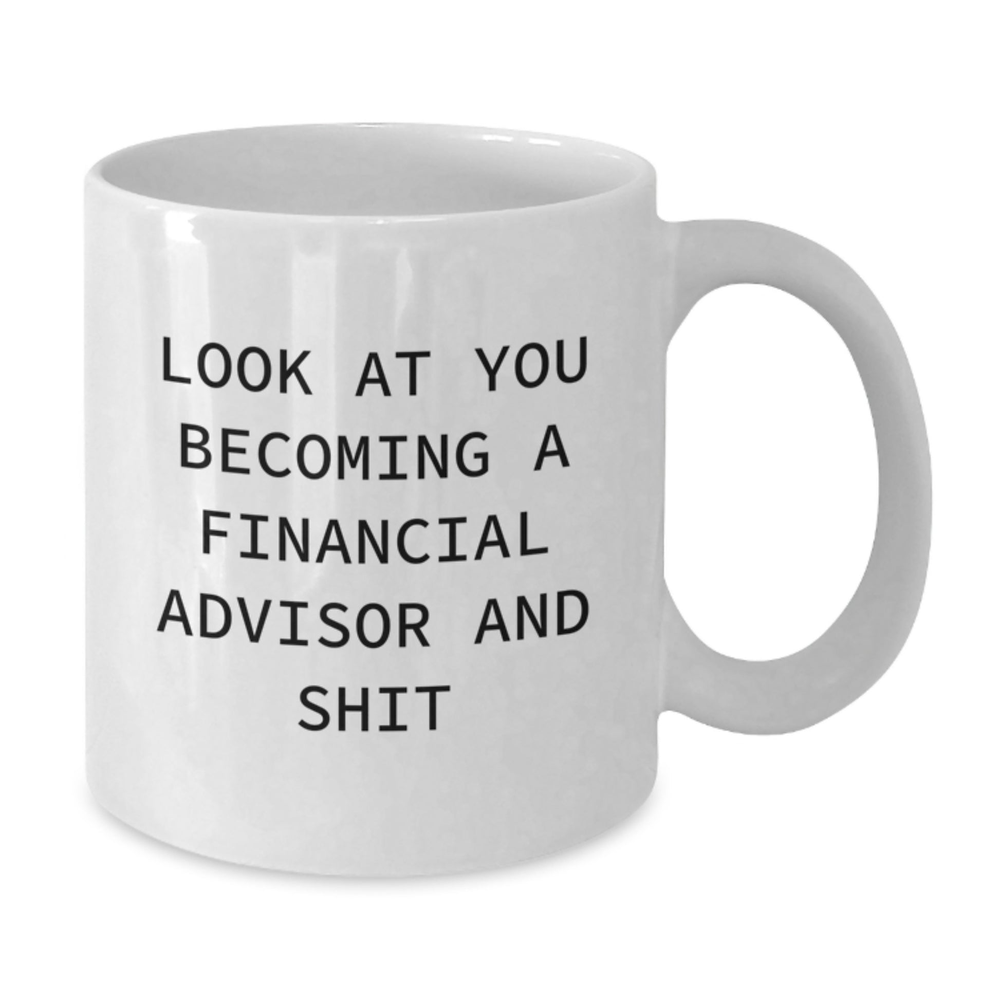 Funny Financial Advisor Gifts for Men, White Coffee Mug, Look At You Becoming A Financial Advisor And Shit, Unique Graduation Gifts from Friends to Family - Additional