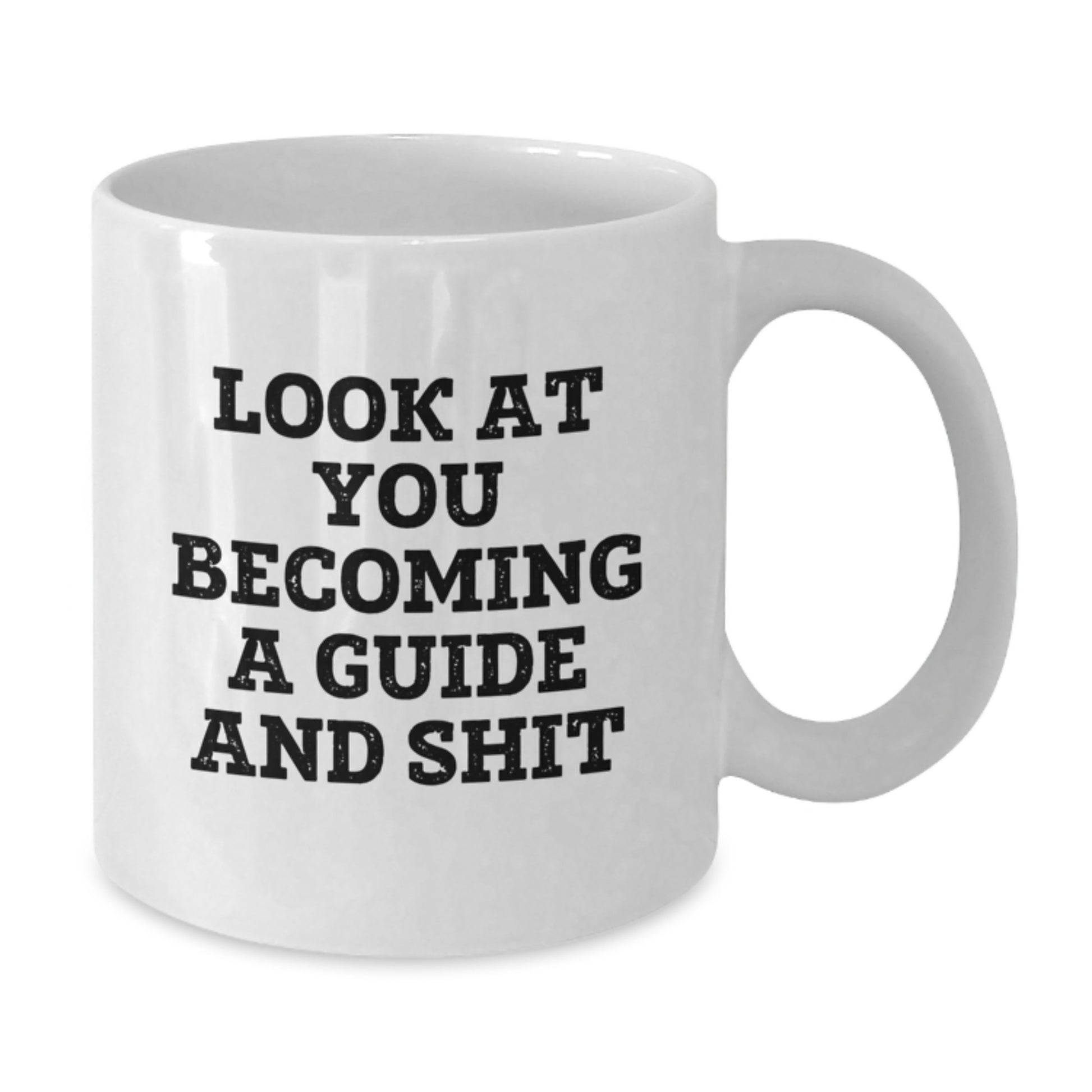 Funny Guide Gifts for Mom from Family - Look At You Becoming A Guide And Shit White Coffee Mug - 11oz or 15oz Ceramic Mug - Additional