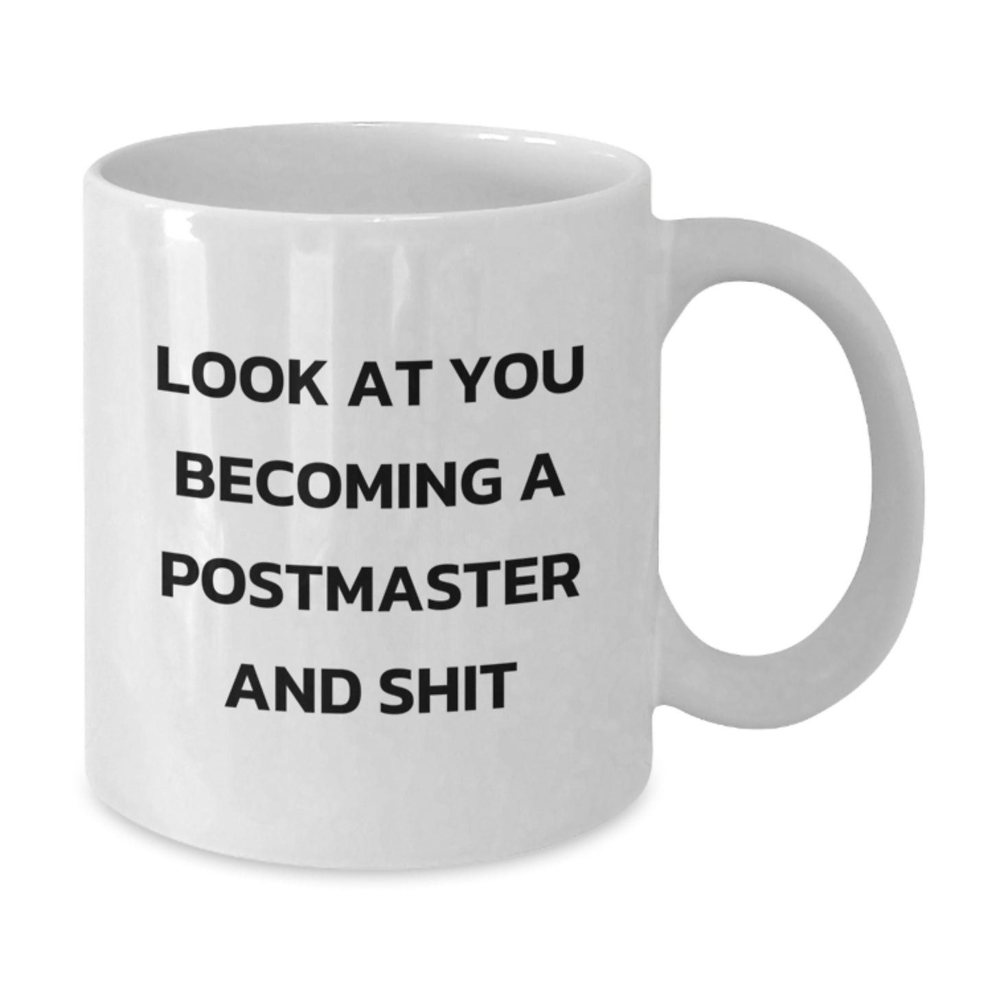 Funny Postmaster Gifts for Graduation, White Coffee Mug with Look At You Becoming A Postmaster And Shit Quote, Unique Graduation Unique Gifts from Friends to Postmaster - Additional