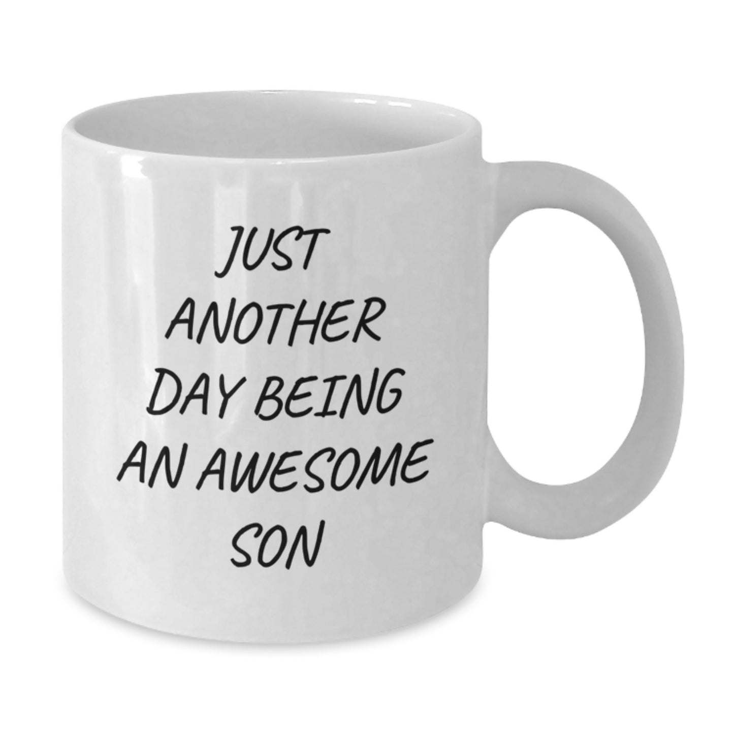 Gifts from Mom for My Awesome Son, Funny White Coffee Mug with Just Another Day Being An Awesome Son Quote, Perfect for Valentine's - Additional
