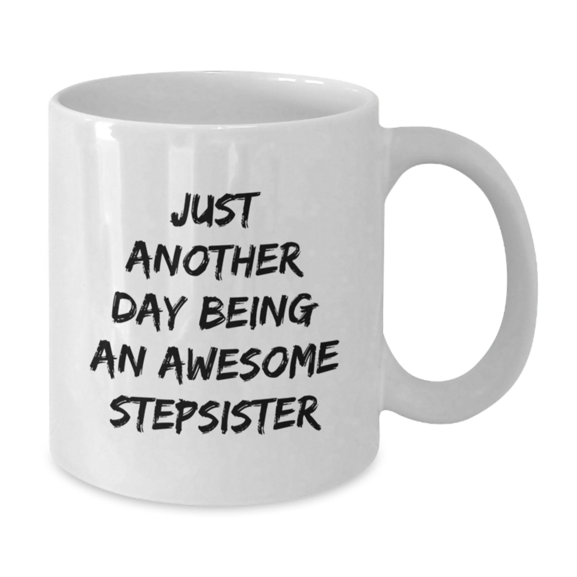 Funny Stepsister Gifts from Family - Just Another Day White Coffee Mug for Stepsister Graduation Unique Gifts - Additional