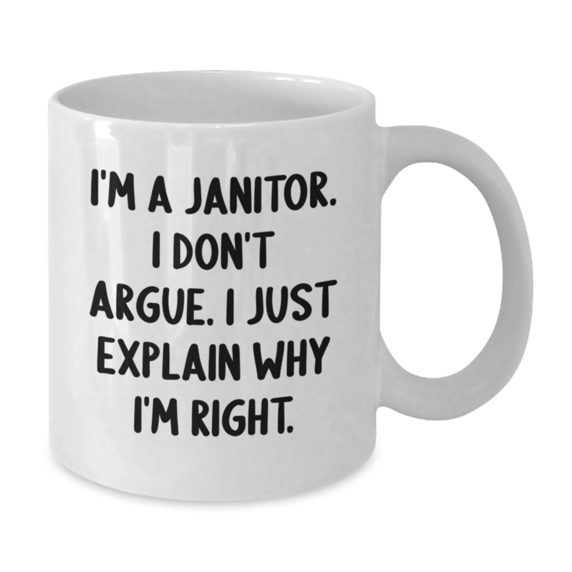 Funny Graduation Unique Gifts for Janitor Men from Friends and Family White Coffee Mug - Additional