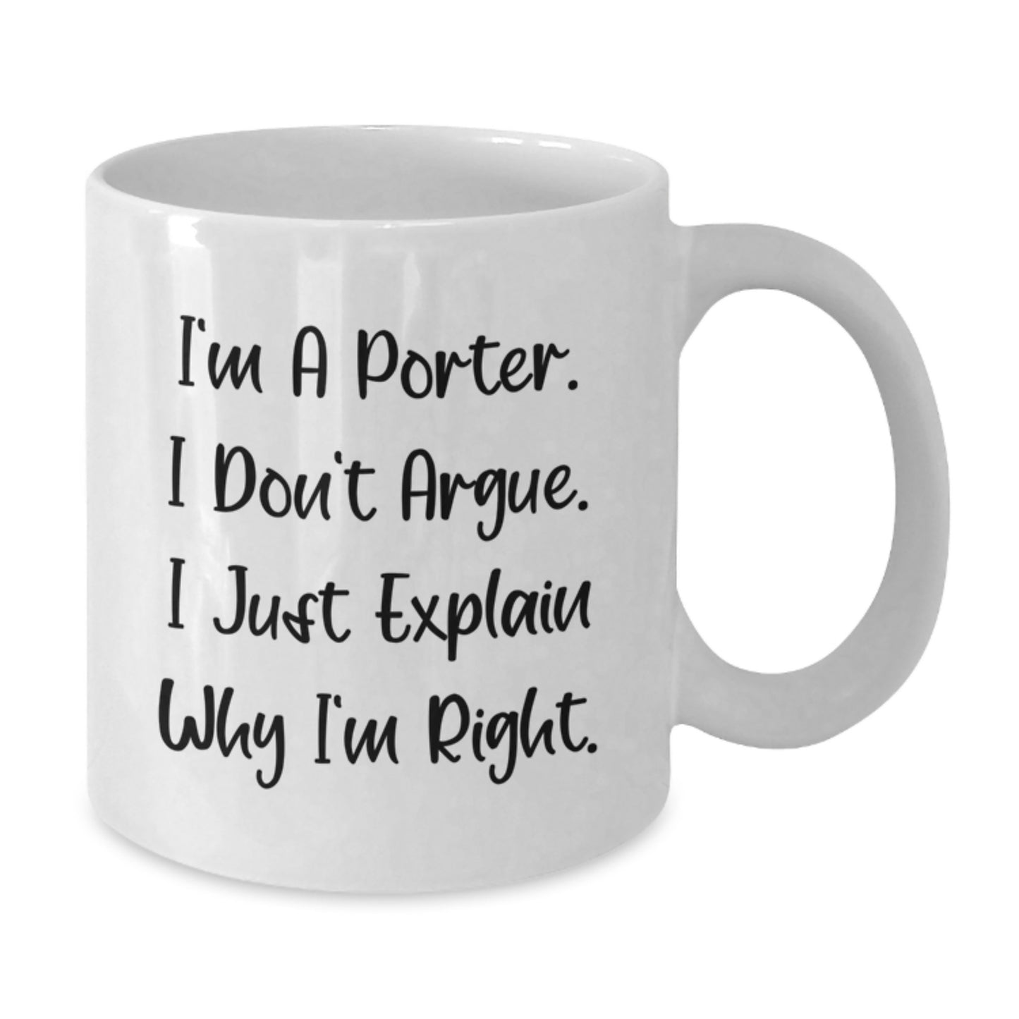 Funny Porter Gifts from Friends, Unique White Coffee Mug for Porter, Great Graduation Unique Gifts - Additional