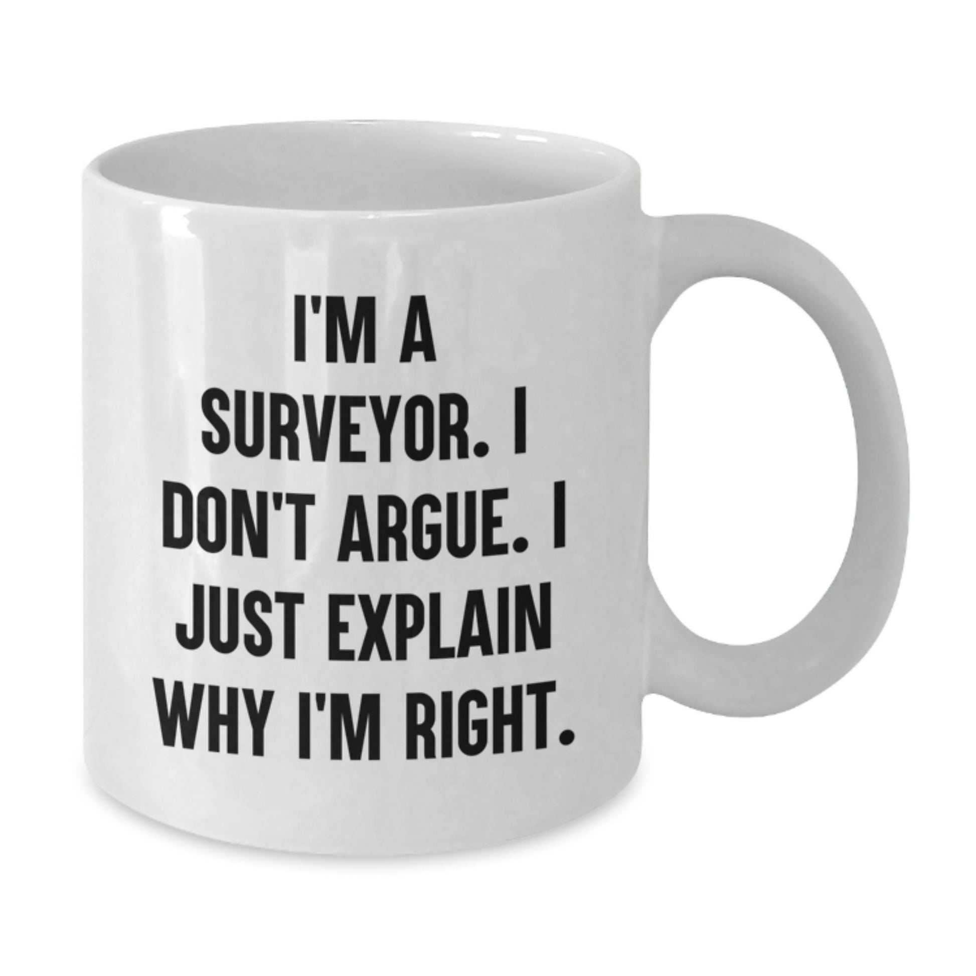 Funny Surveyor Gifts for Him, White Coffee Mug with Surveyor Quote, Perfect Graduation Unique Gifts from Friends and Family to Men Surveyors - Additional