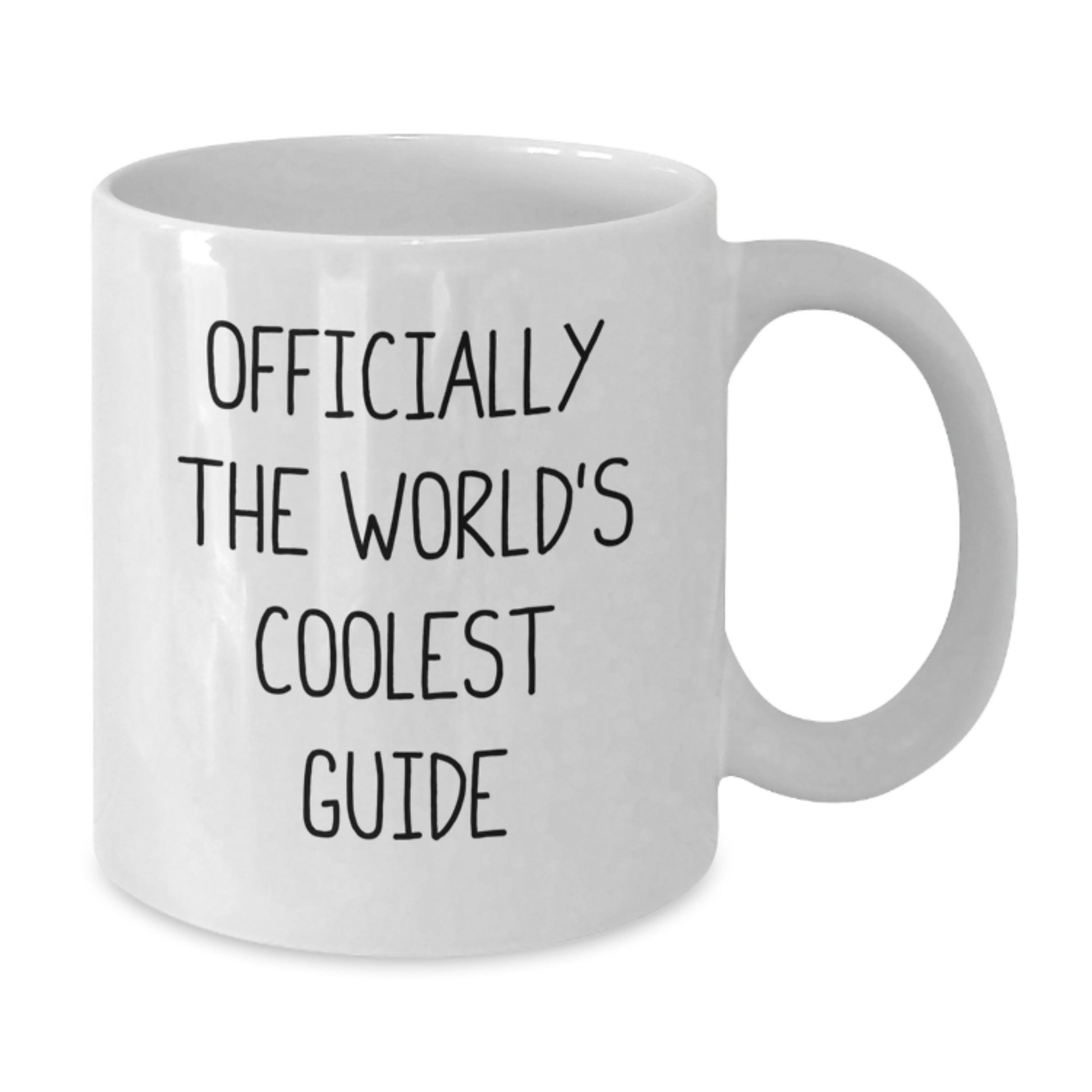 Funny Guide Gifts for Men 'Officially The World's Coolest Guide' White Coffee Mug Valentine's Unique Gifts from Friends - Additional