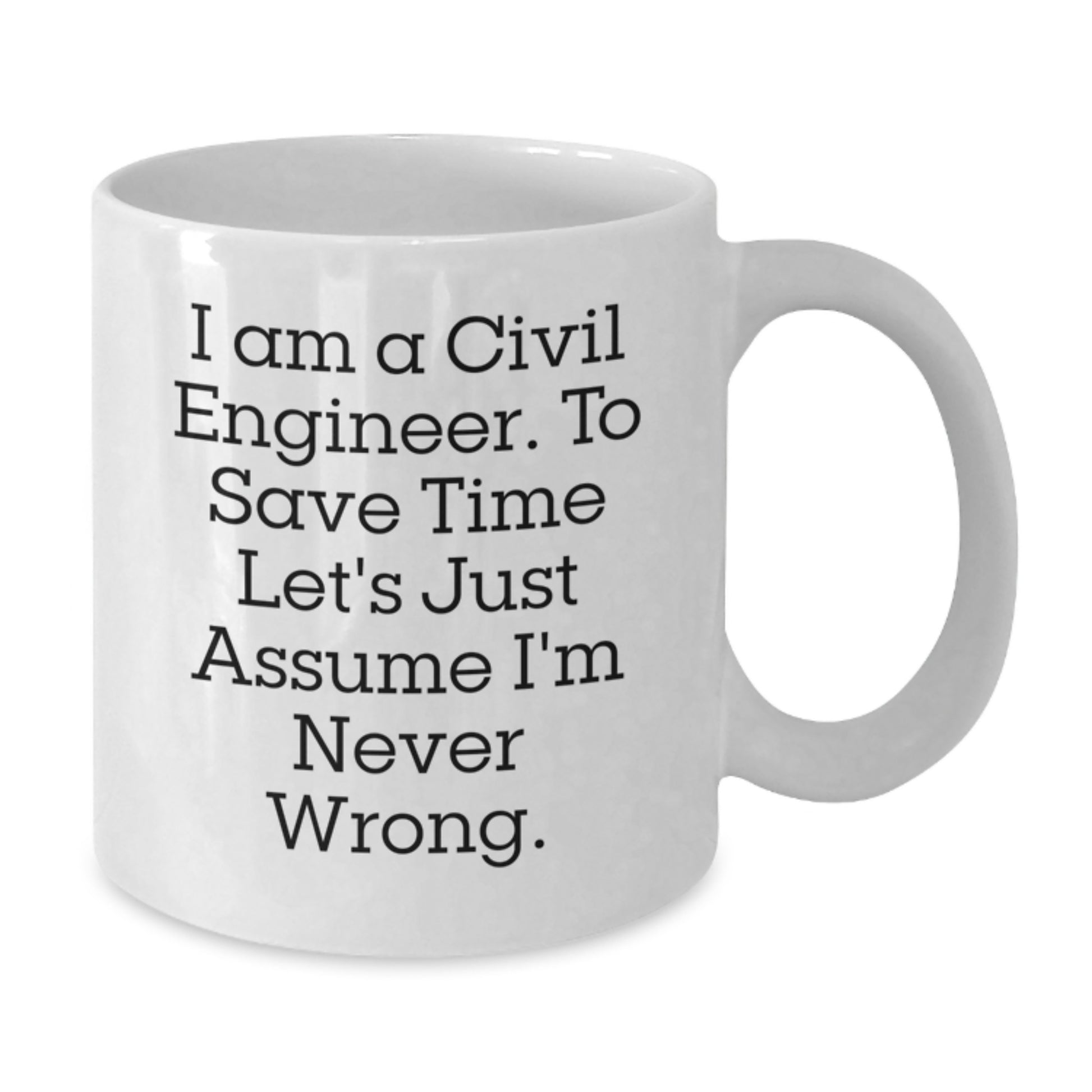 Civil Engineer Christmas Unique Gifts from Friends and Family with Funny White Coffee Mugs, I'm Never Wrong Mug, Perfect for Civil Engineer Men and Women - Additional