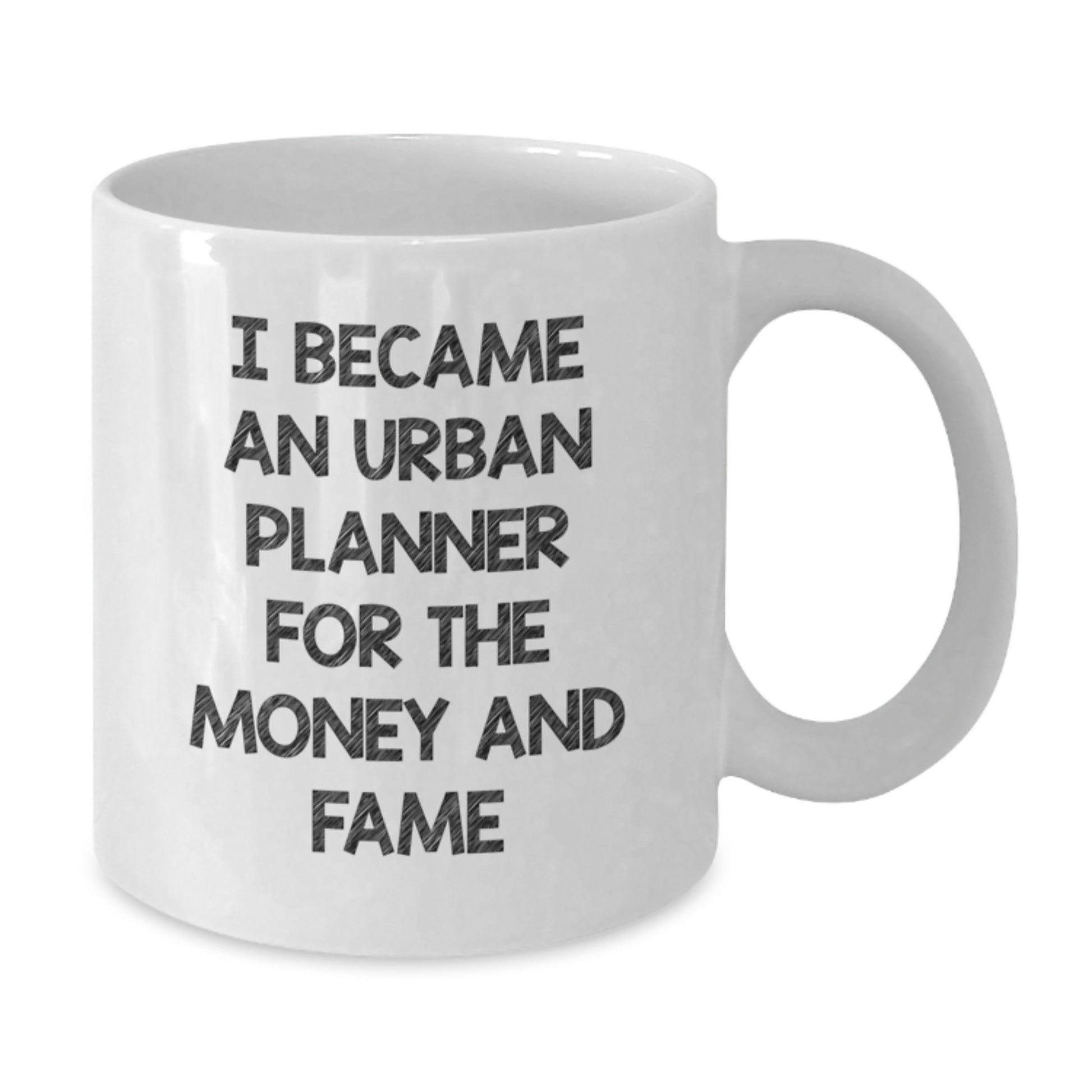Funny 'I Became An Urban Planner For The Money And Fame' White Coffee Mug Gifts from Friends for Urban Planner Men - Additional