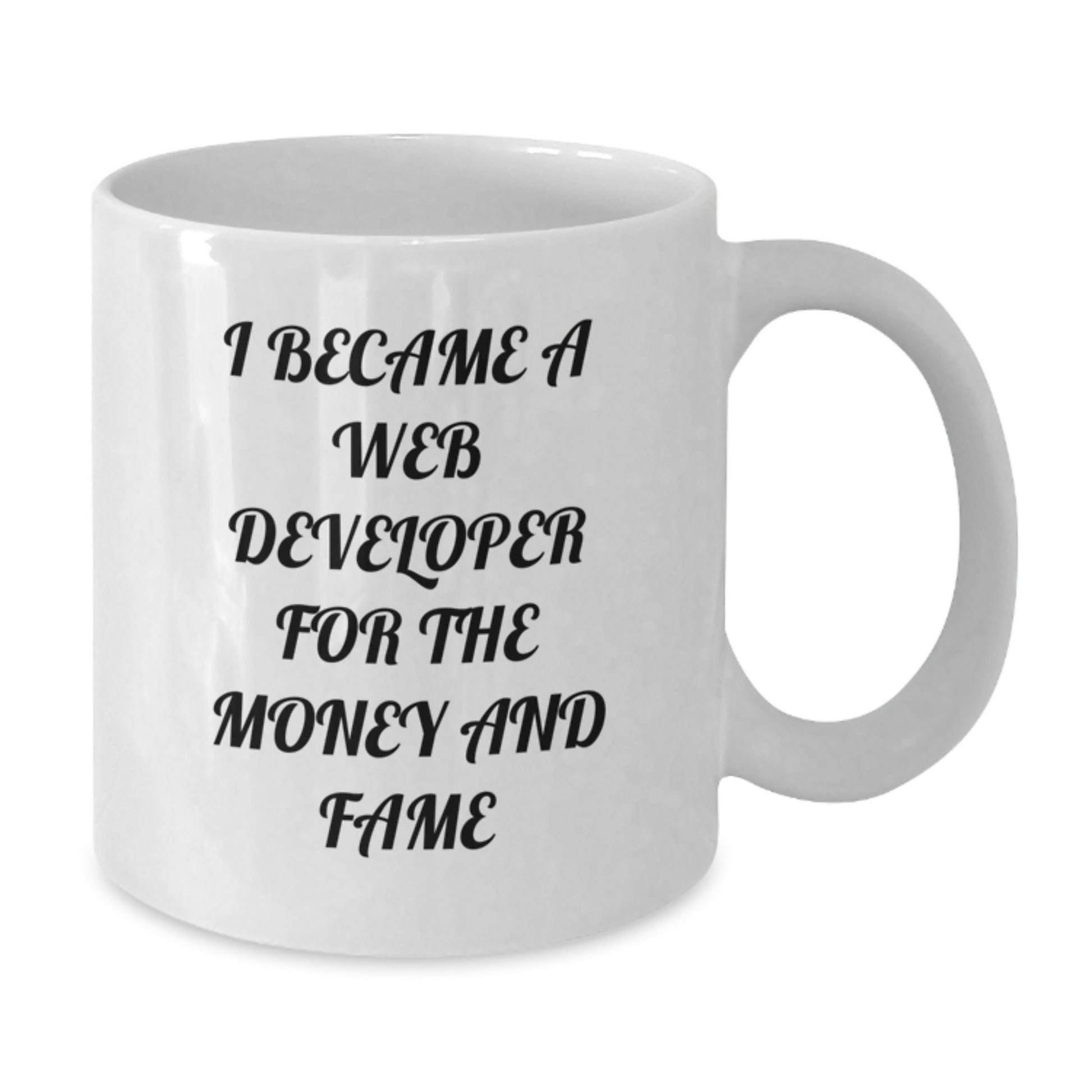 Funny White Coffee Mug Gifts for Web Developers Men Women Friends Coworkers Family from Web Developers, I Became A Web Developer For The Money And Fame, Perfect Unique Christmas Unique Gifts - Additional