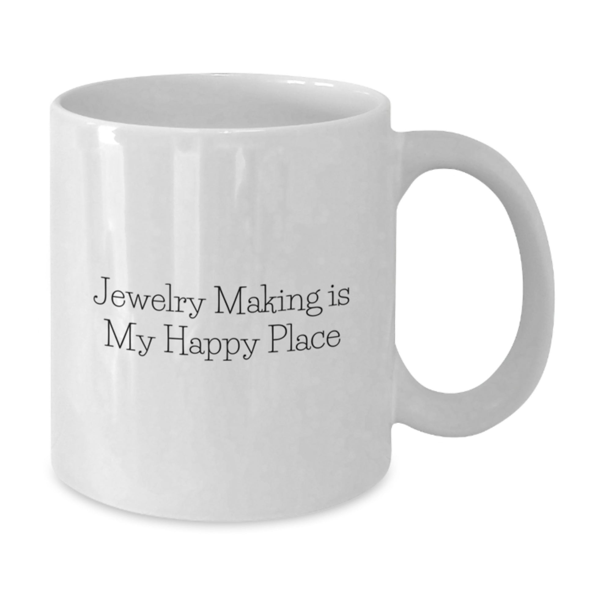 Funny Jewelry Making Gifts for Dad's Happy Place White Coffee Mug - Gifts from Men for Father's Day Unique - Additional