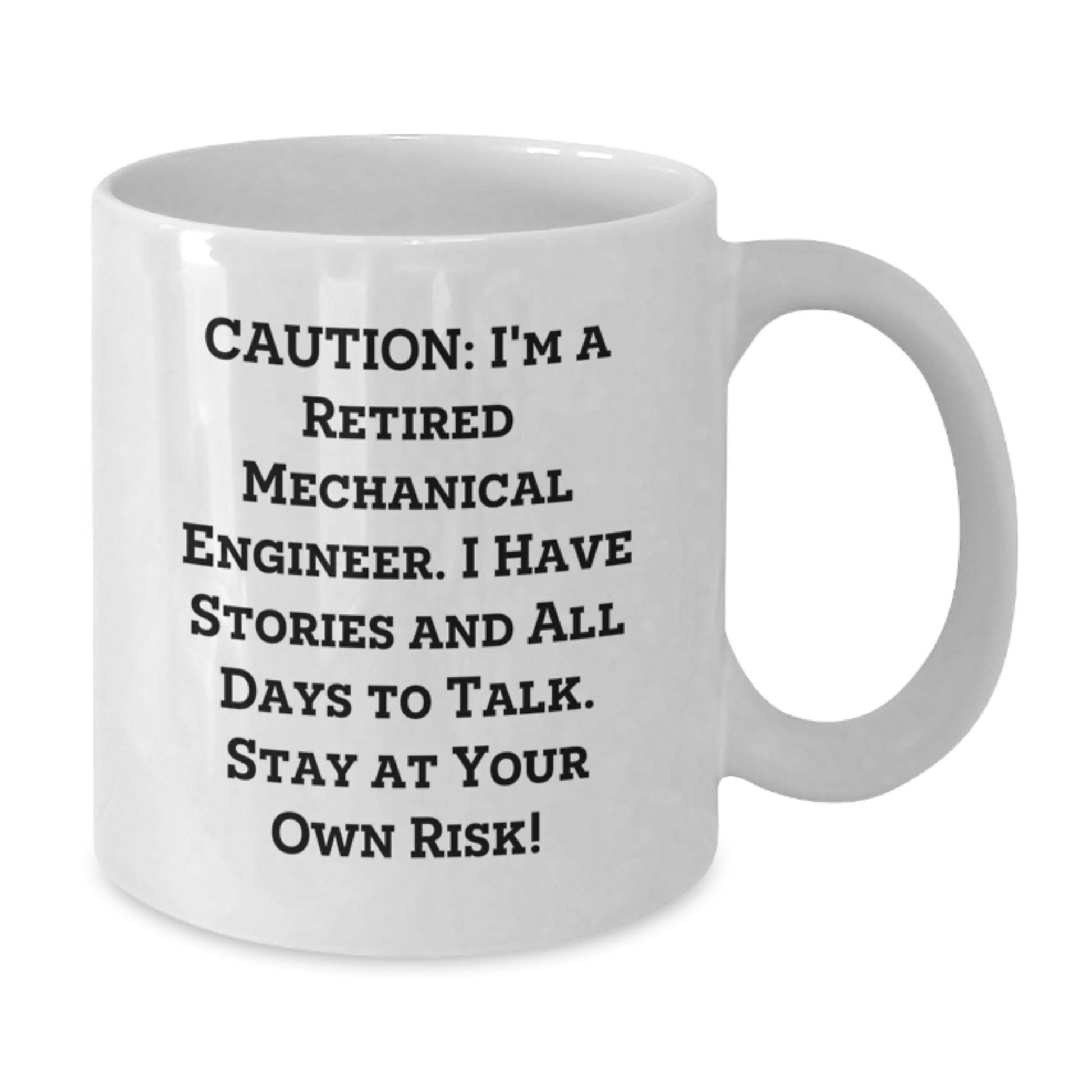 Funny Mechanical Engineer Gifts from Family to Men - White Coffee Mug with Caution Quote - Mechanical Engineer Unique Gifts for Men - Additional