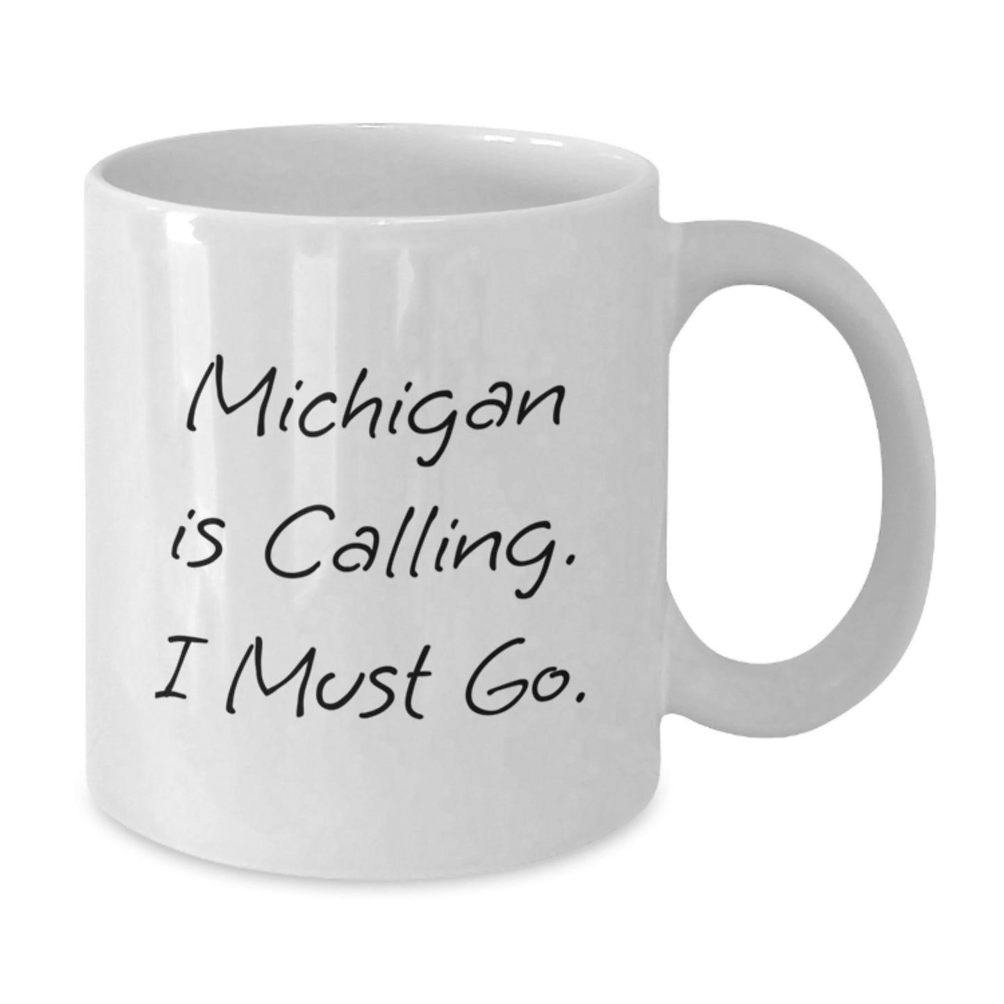 Michigan White Coffee Mug Gifts for Friends from Michigan, Funny Quote 'Michigan Is Calling, I Must Go!', Christmas Unique Gifts - Additional