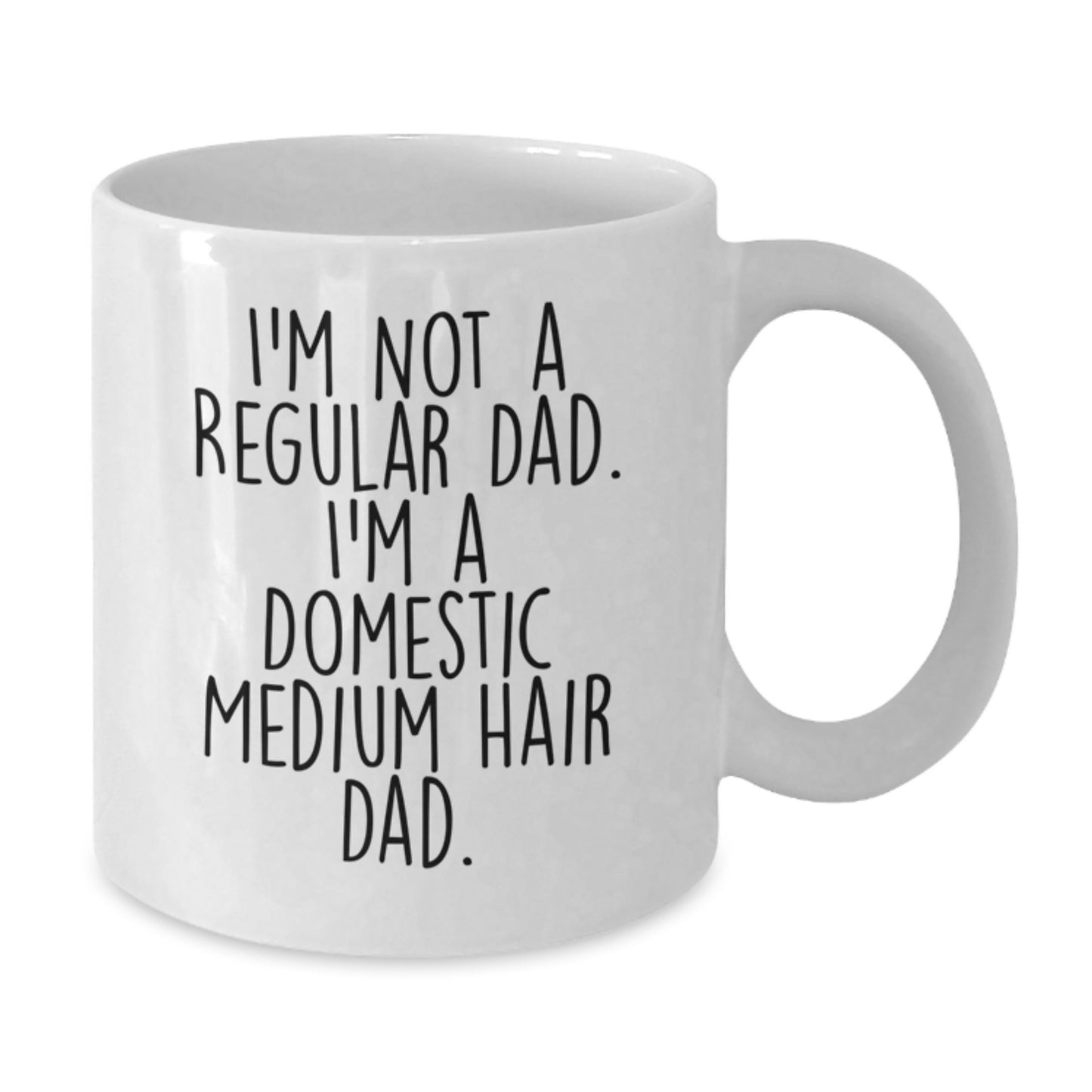 Funny Domestic Medium Hair Cat Gifts from Men for Dad's Birthday Unique Mug - Additional
