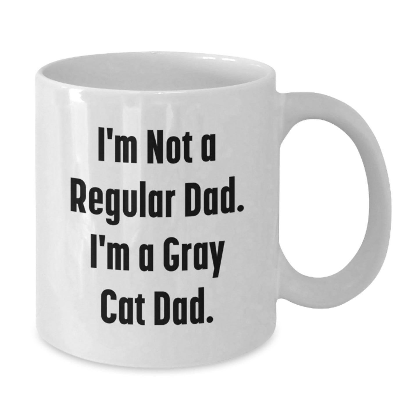 Funny Gray Cat Dad Gifts for Him from Daughter, Unique White Coffee Mug, I'm Not A Regular Dad. I'm A Gray Cat Dad. - Additional