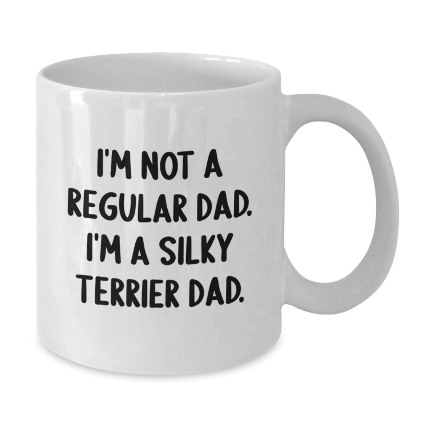 Funny Silky Terrier Dog Gifts from Dad, White Coffee Mug for Silky Terrier Dad, Christmas Unique - Additional