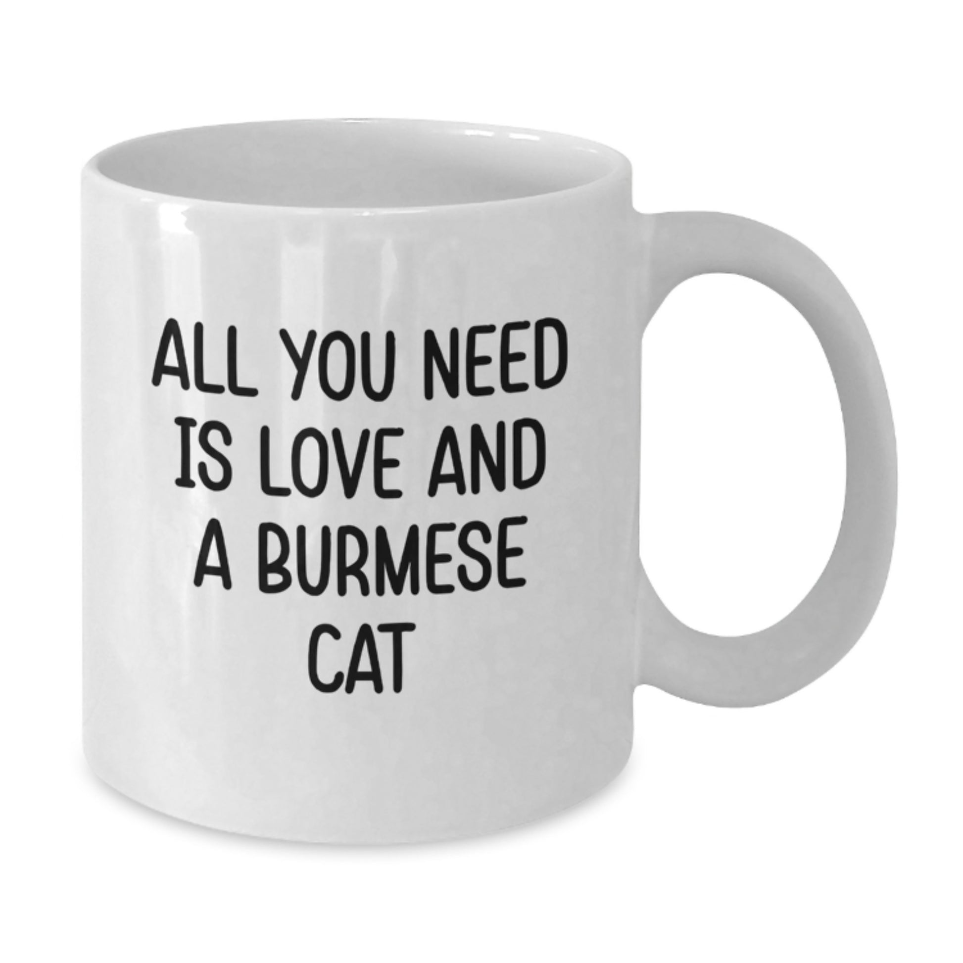 Burmese Cat Lovers Christmas Unique Gifts from Friends White Coffee Mug - All You Need Is Love And A Burmese Cat - Additional