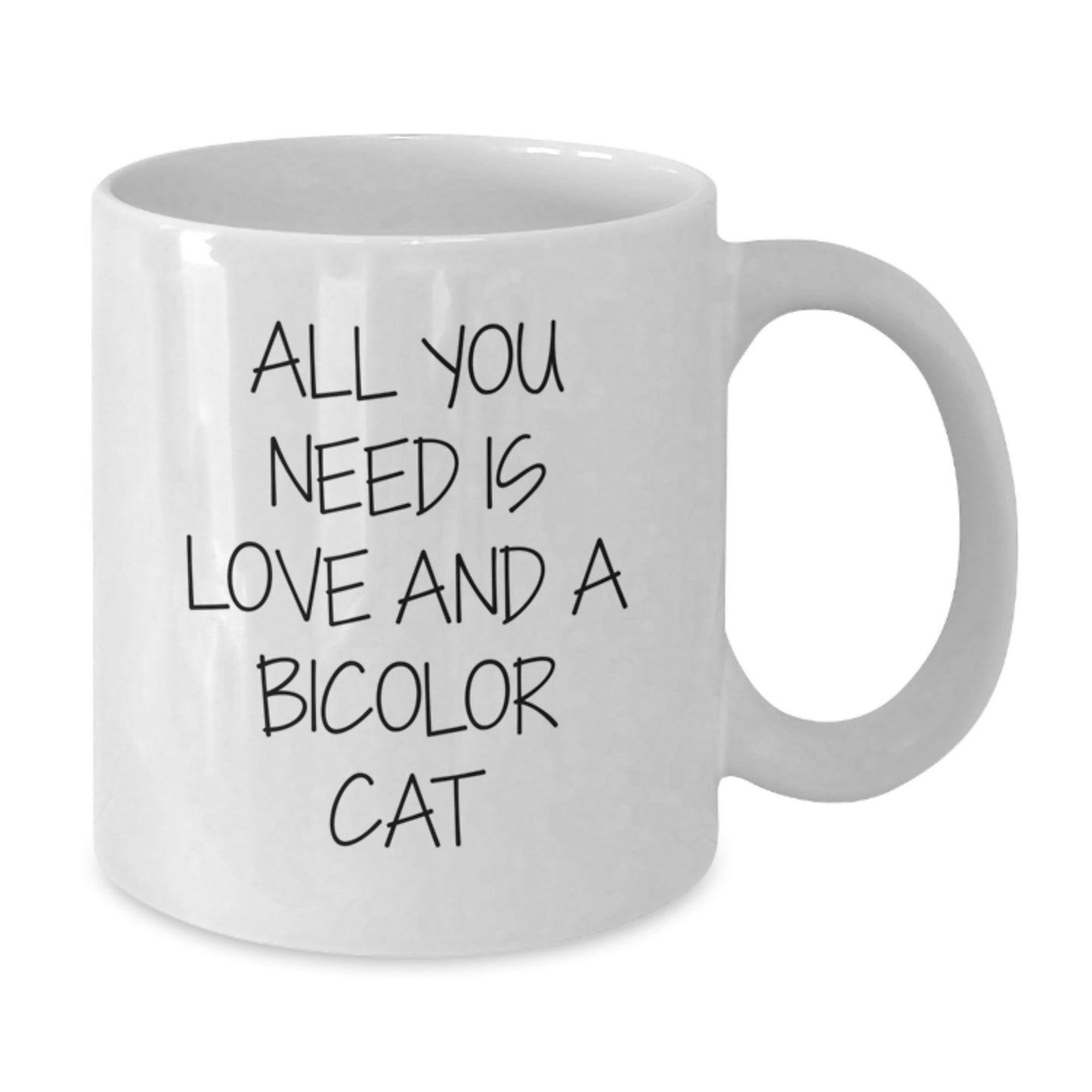 Bicolor Cat Lovers Gifts from Friends or Family - White Coffee Mug - Christmas Unique Presents - Additional