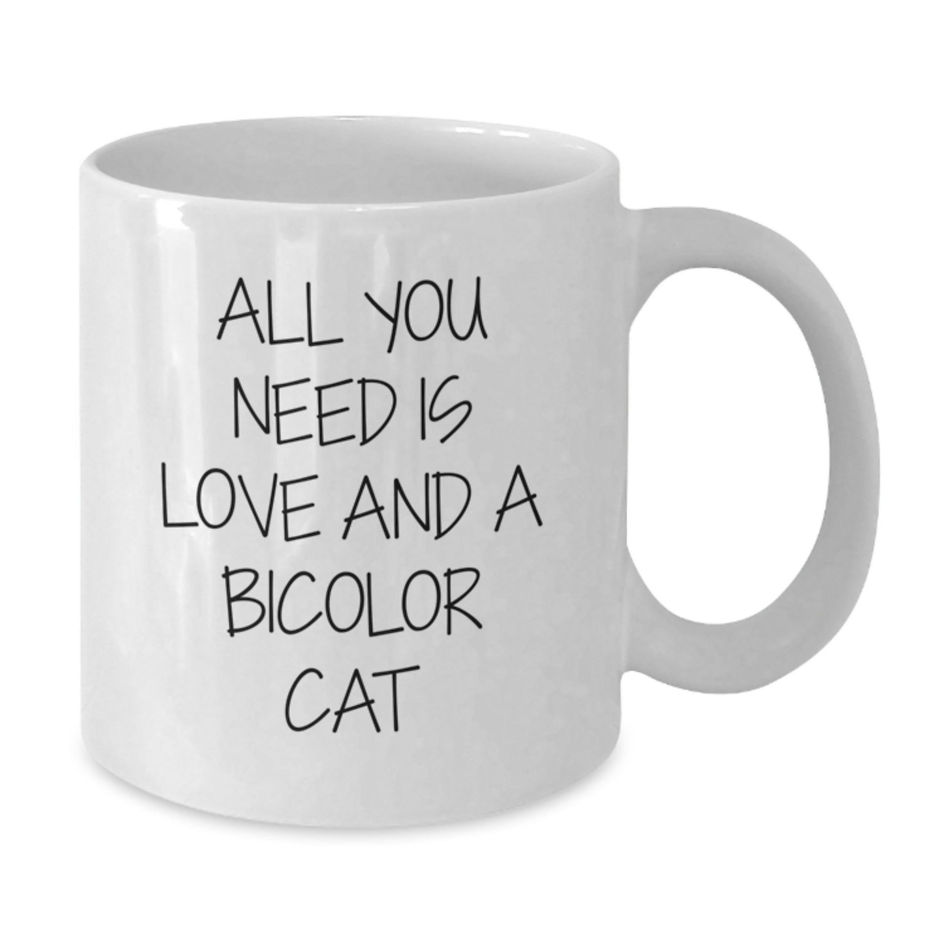 Bicolor Cat Lovers Gifts from Friends or Family - White Coffee Mug - Christmas Unique Presents - Additional