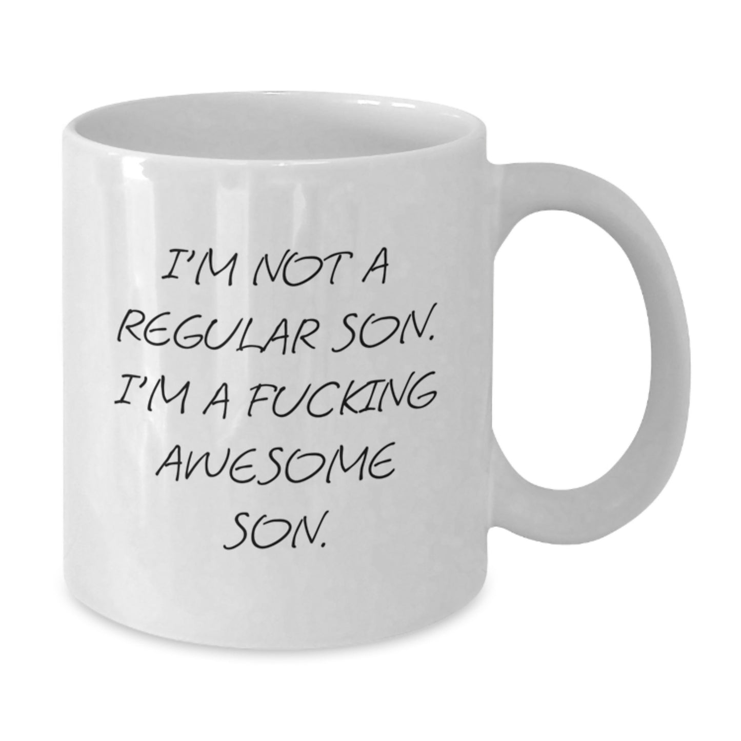 Funny Son Gifts, I'm Not A Regular Son. I'm A F--king Awesome Son., White Coffee Mug for Graduation - Gifts from Mom, Dad, or Friends for Son - Additional