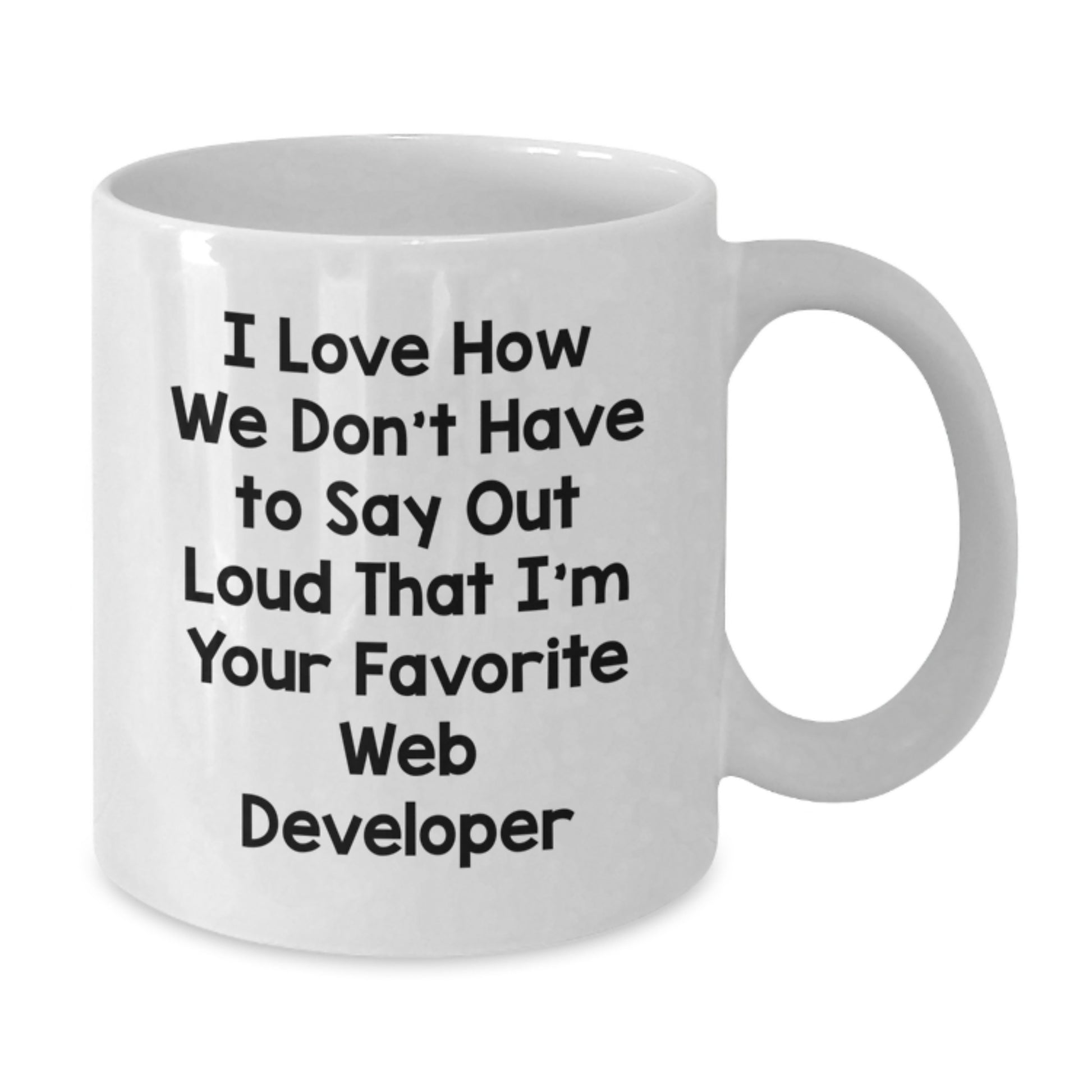 Funny Web Developer Gifts from Friends - Unique Graduation Mug for Men or Women - I Love How We Don't Have To Say Out Loud That I'm Your Favorite Web Developer - Additional