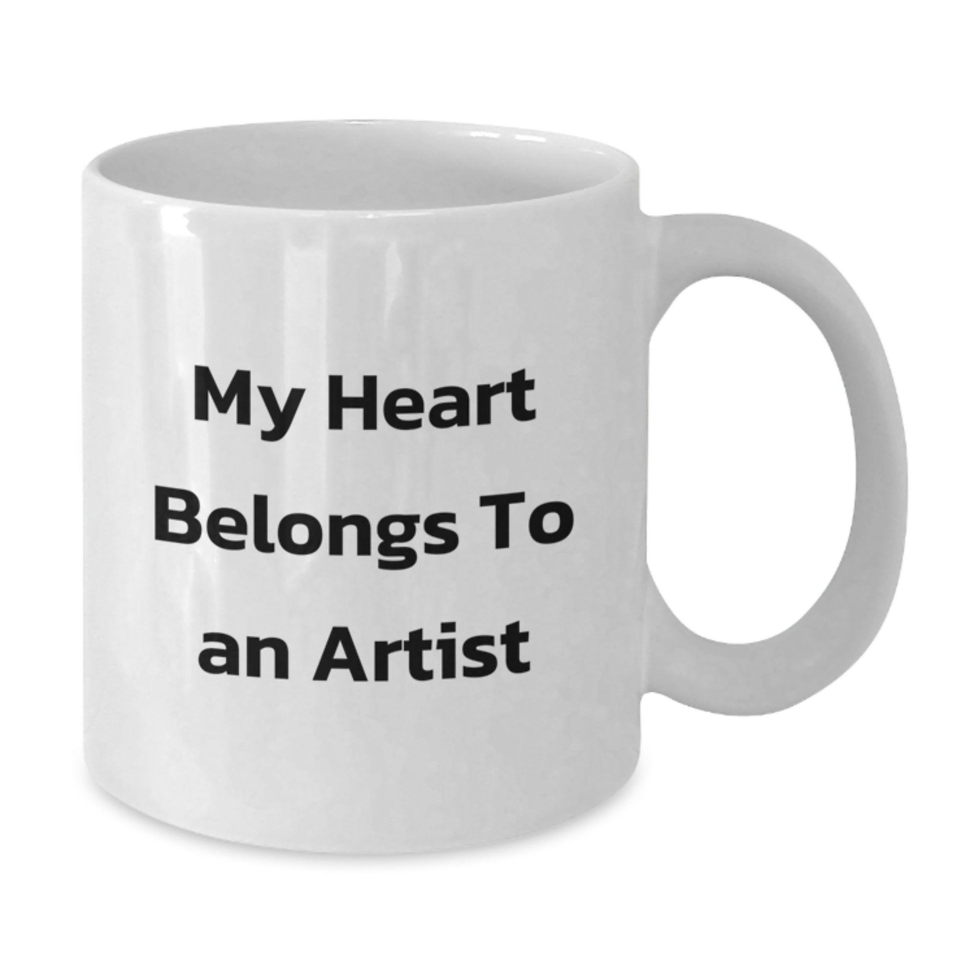 Funny Artist Gifts for Him, Unique White Coffee Mug with My Heart Belongs To An Artist Quote, Perfect for Men, Friends, or Family at Christmas - Additional