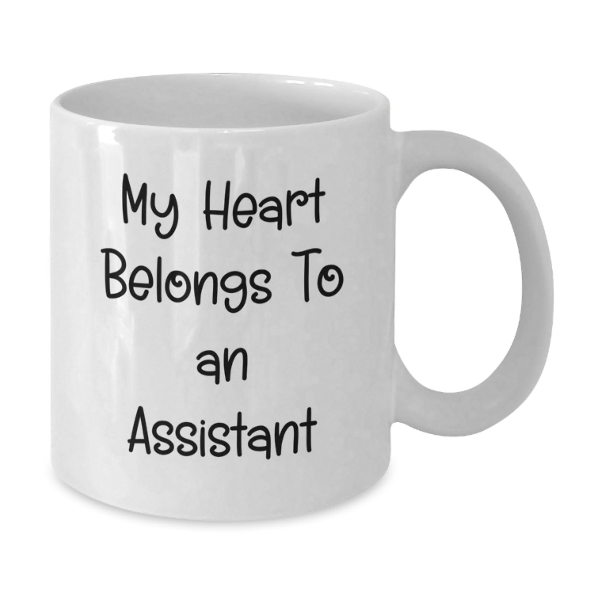 Funny Assistant Gifts from Friends for Assistant, White Coffee Mug for Assistant Lover, My Heart Belongs To An 'Assistant' - Additional