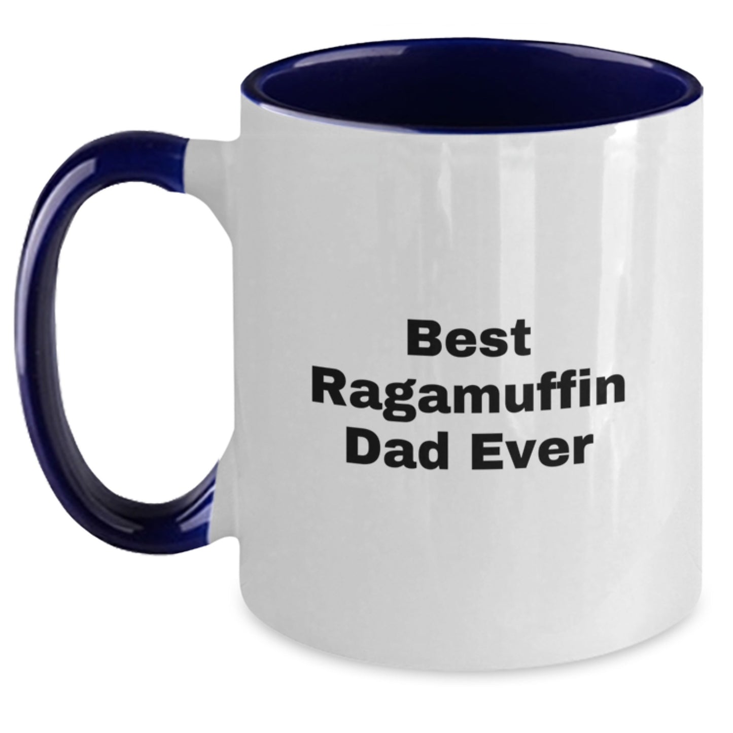 Funny Ragamuffin Cat Lover Gifts from Dad - Best Ragamuffin Dad Ever, Unique Birthday Unique Gifts for Friends, Family, Coworkers, Two Tone Coffee Mug - Main