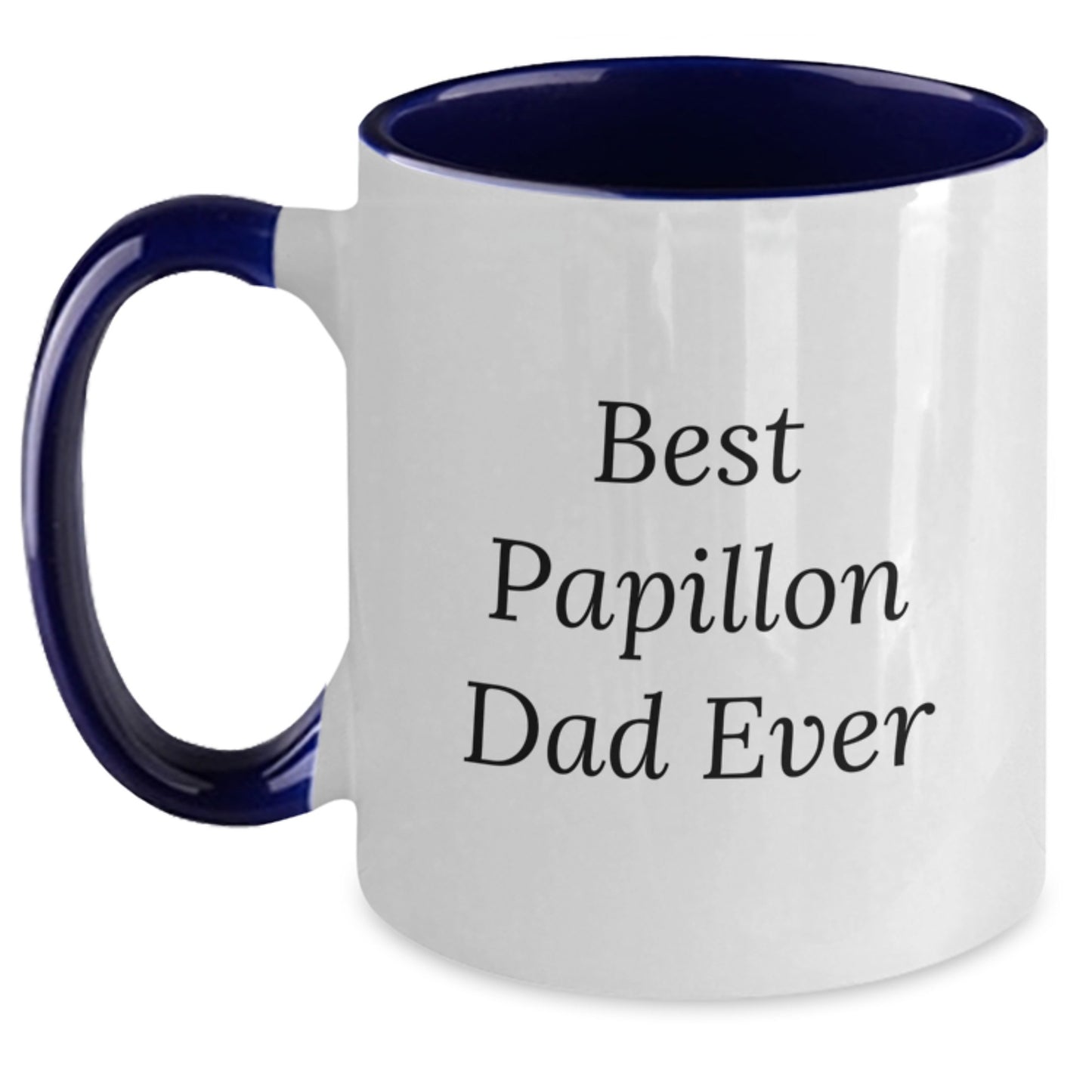 Funny Papillon Dog Dad Ever Gifts from Friends for Graduation Unique Two Tone Coffee Mugs - Main