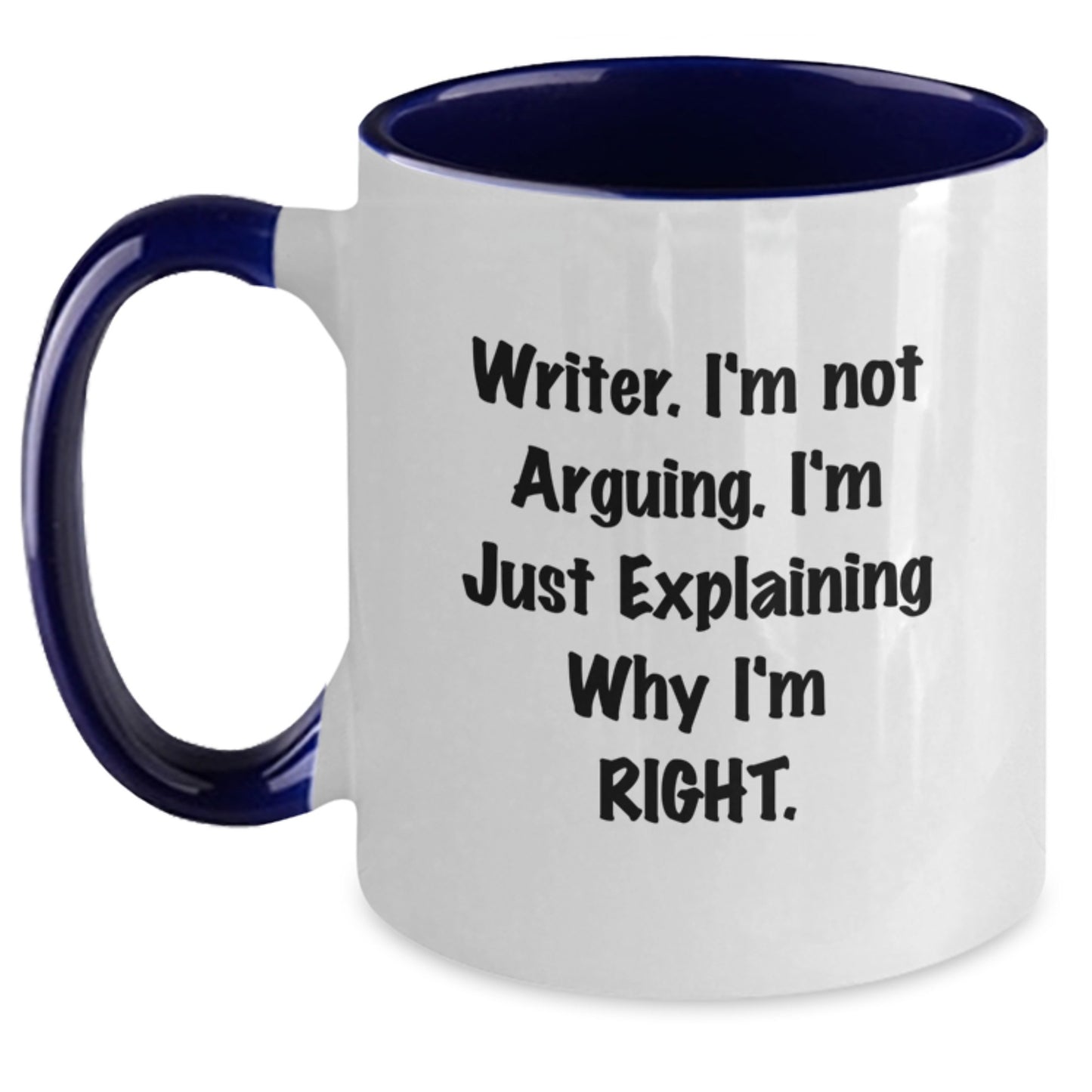 Writer Gifts from Friends, Unique Two Tone Coffee Mugs for Writer Graduation Celebration, Funny Quote - Main