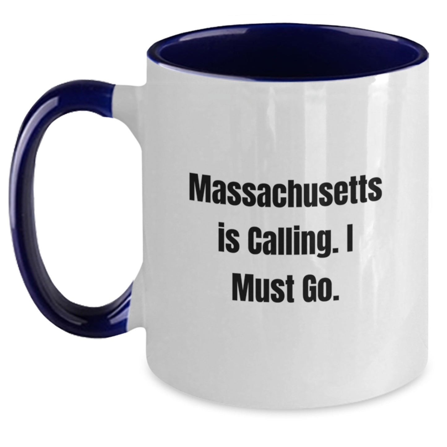 Massachusetts Gifts for Women from Friends - Funny Two Tone Coffee Mug - Christmas Unique Gifts - Main