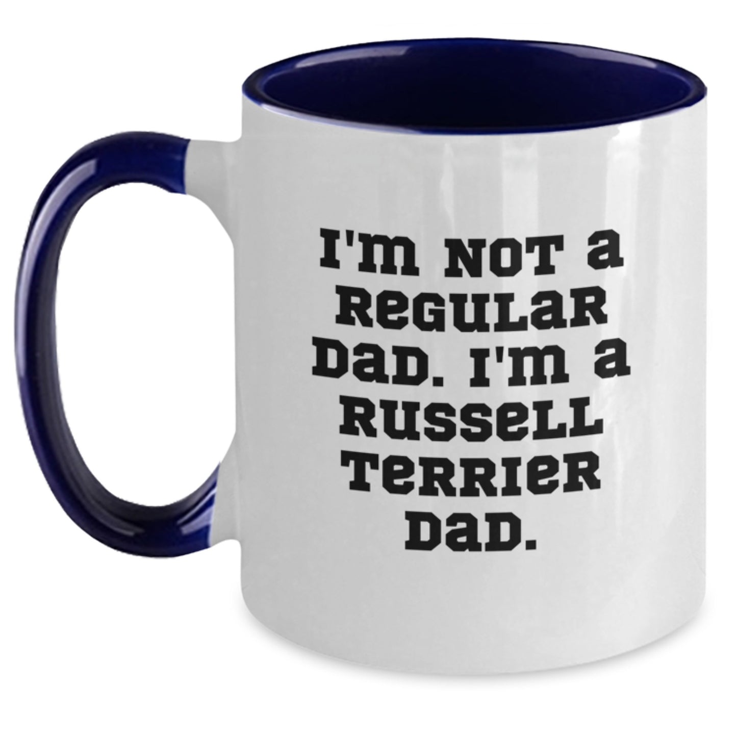 Funny Russell Terrier Dog Gifts from Men to Russell Terrier Dog Dad - Two Tone Coffee Mug for Christmas Unique Presents - Main