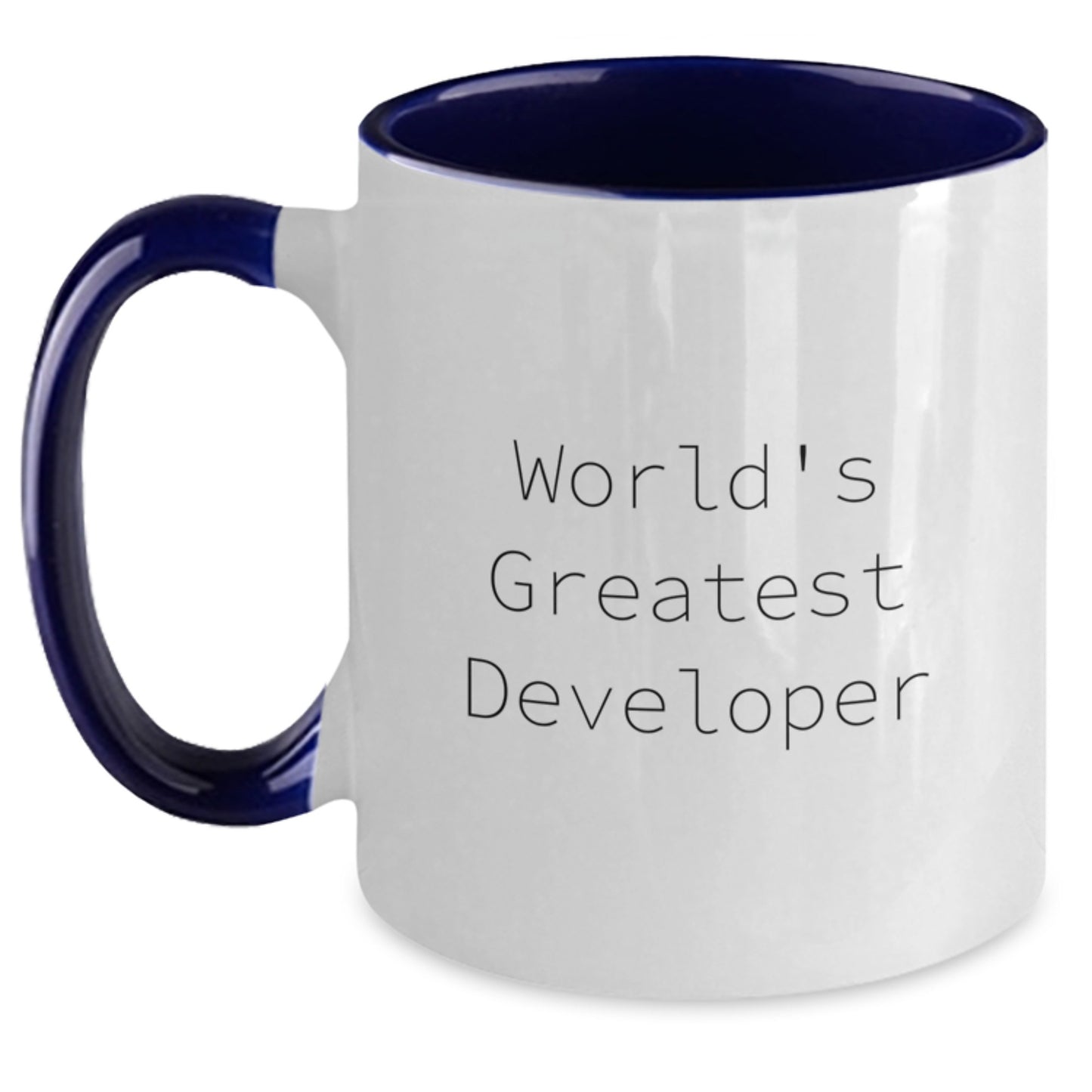Funny Developer Gifts from Mom on Mother's Day - 'World's Greatest Developer' Two Tone Coffee Mug - Unique Gift for Developer Friends and Family - Main