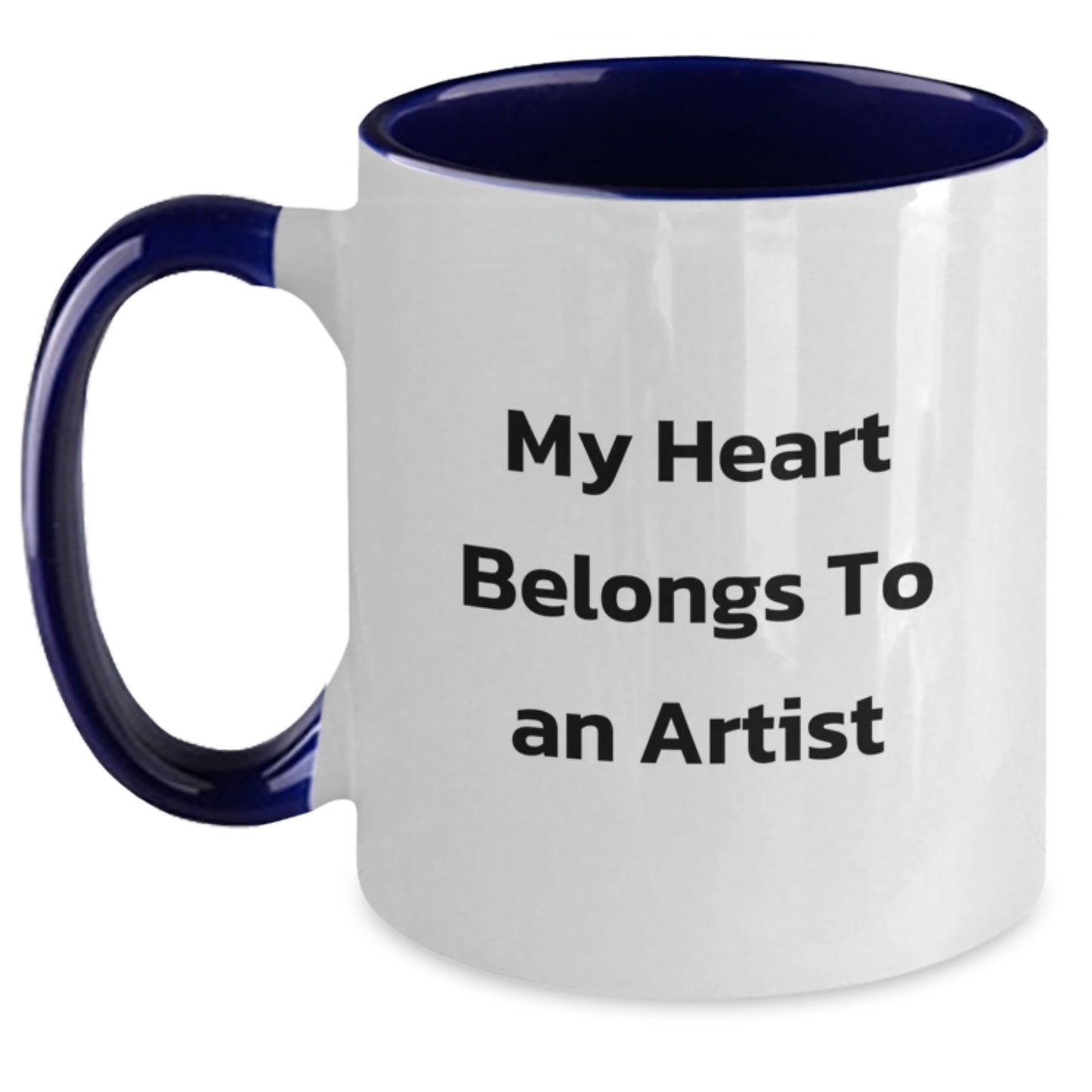 Funny Artist Two Tone Coffee Mugs Gifts from Friends and Family for Artist Lovers, My Heart Belongs To An Artist Christmas Unique Gifts - Main
