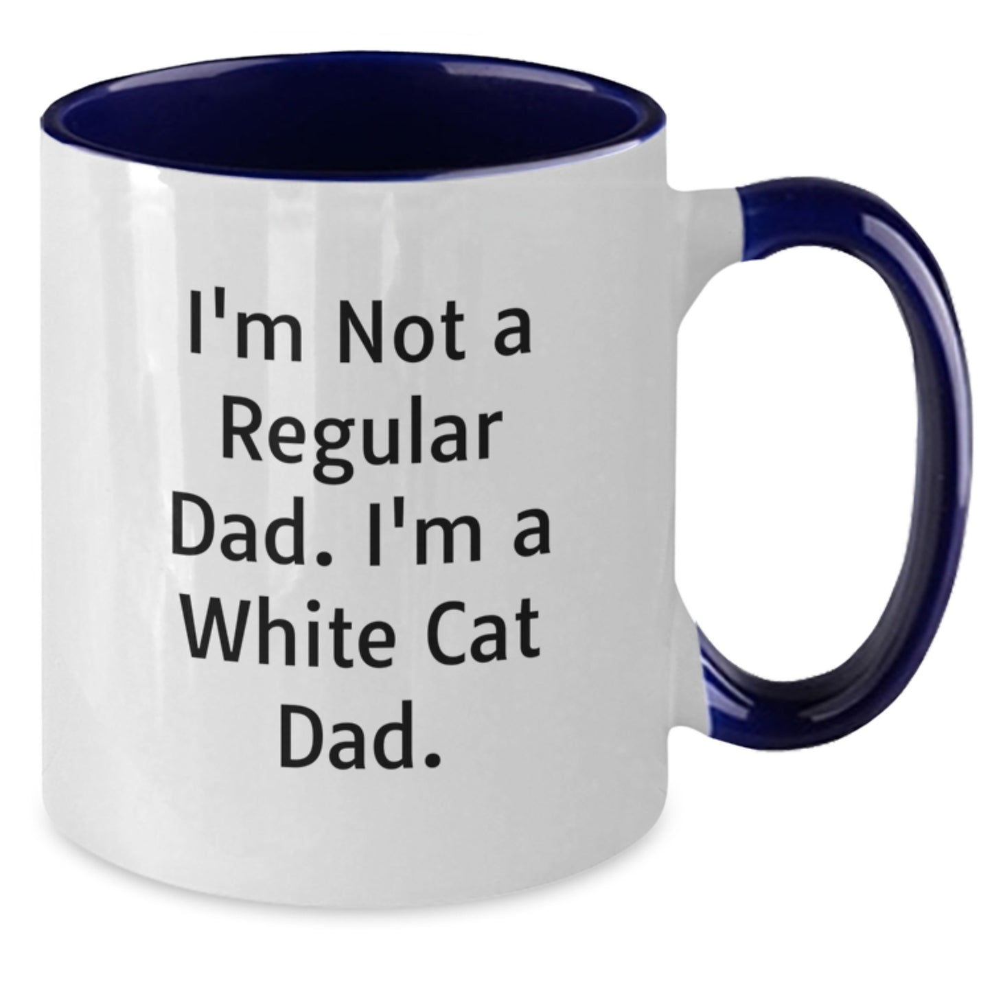 Funny White Cat Dad Two Tone Coffee Mugs, Gifts from Dad for White Cat Lovers, Christmas Unique Presents for Men Women Friends Family - Additional