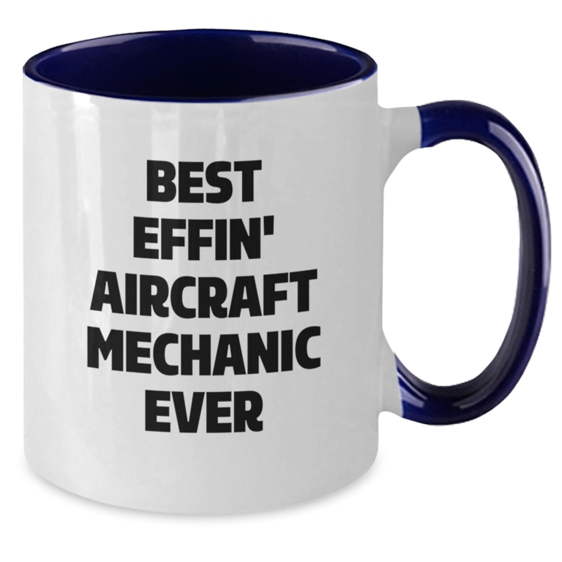 Funny Aircraft Mechanic Gifts for Men - Best Effin' Pilot Ever Two Tone Coffee Mug Black White Valentine's Gifts from Friends - Additional