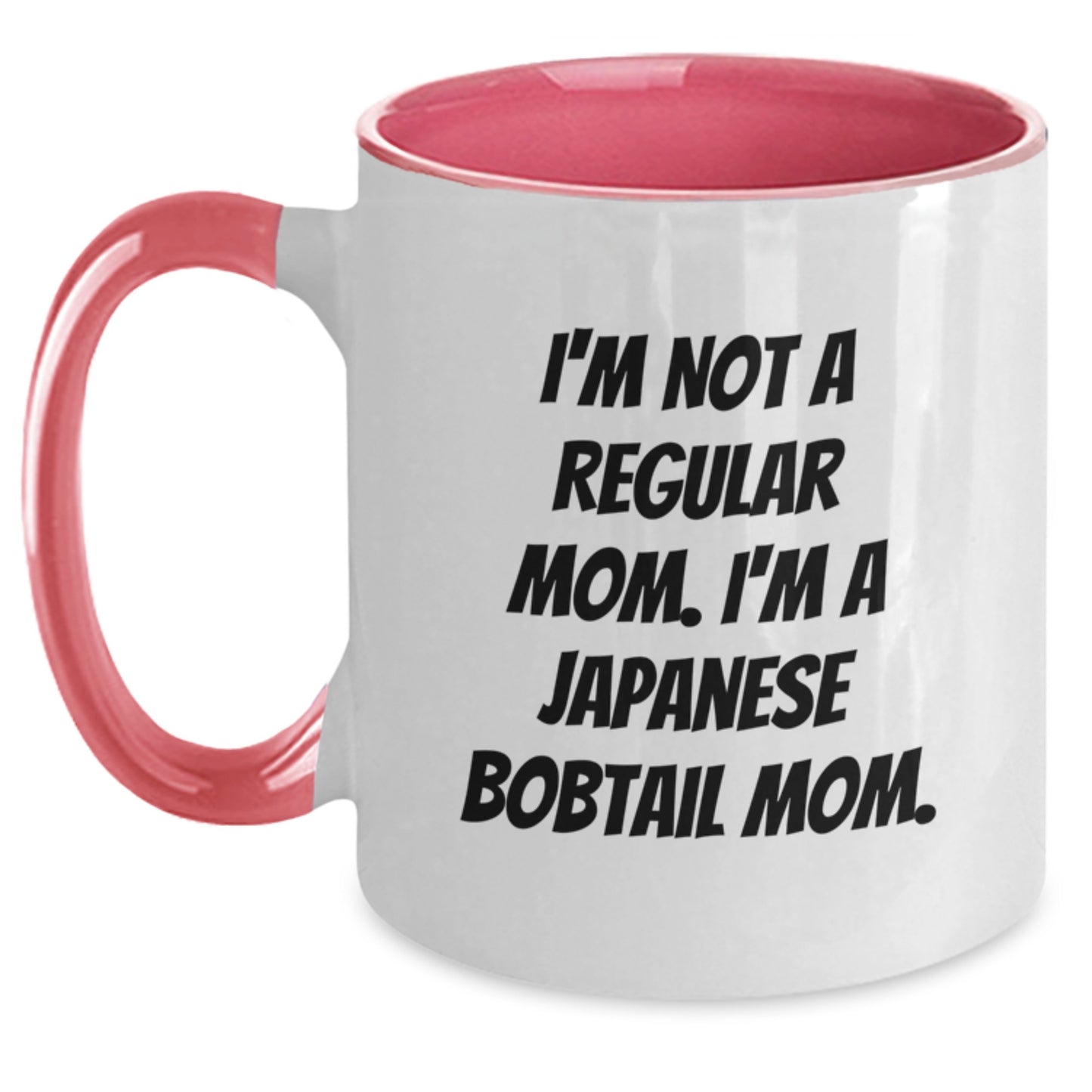 Funny Japanese Bobtail Cat Mom Gifts for Friends from Mom - Two Tone Coffee Mug, Perfect Graduation Unique Gifts - Main