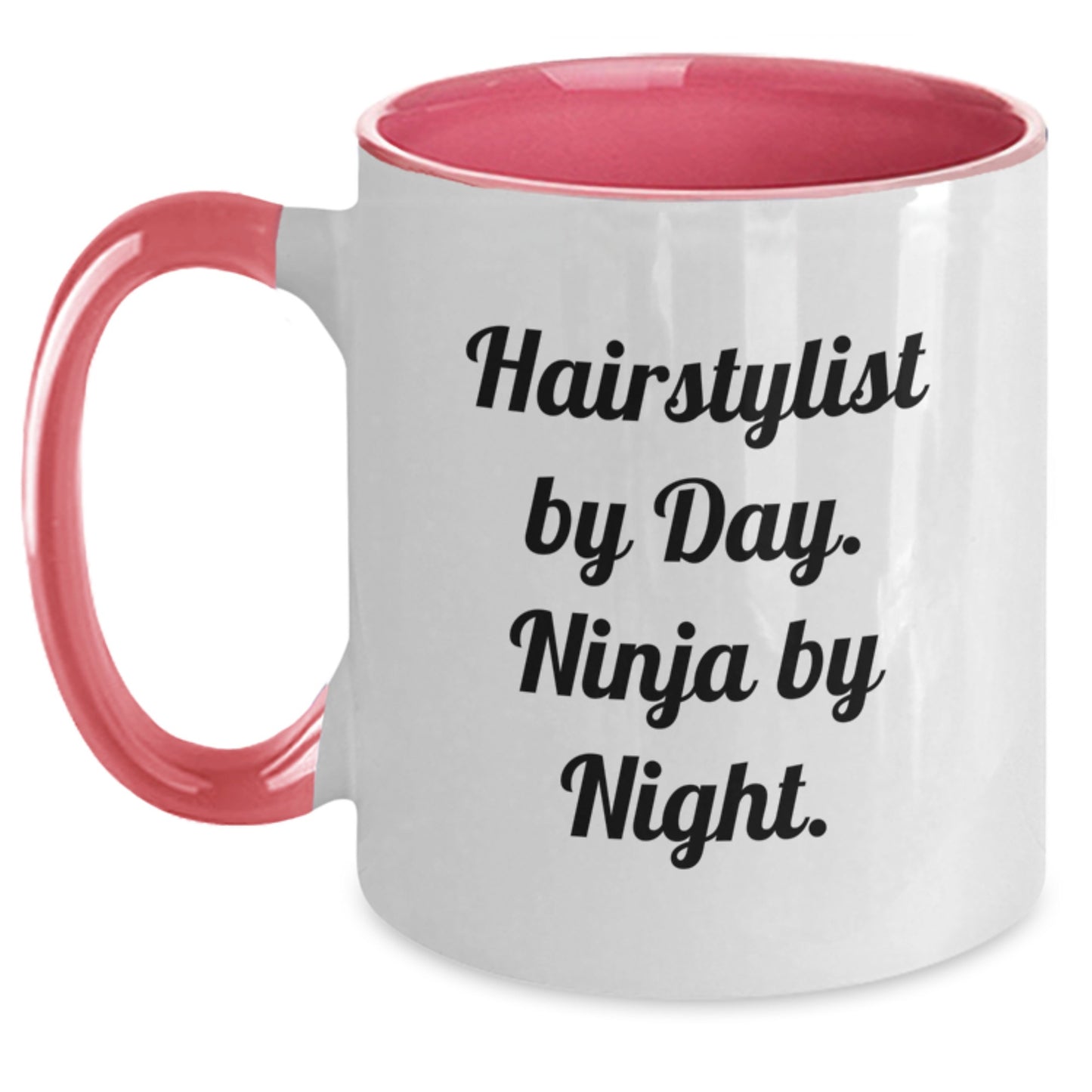 Hairstylist By Day, Ninja By Night, Funny Two Tone Coffee Mug Gifts for Hairstylist, Graduation Unique Gifts from Friends, Coworkers, or Family - Main