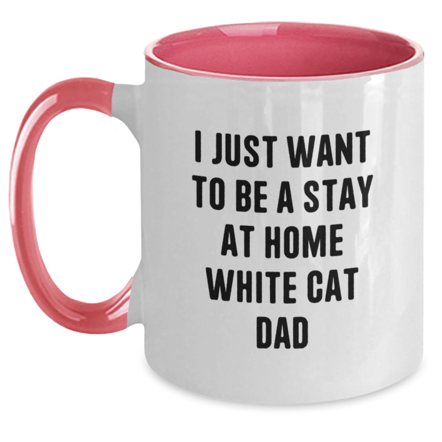 Funny White Cat Dad Gifts from Men to Women and Friends for White Cat Lover Christmas Unique Mugs - Two Tone Coffee Mug - Main
