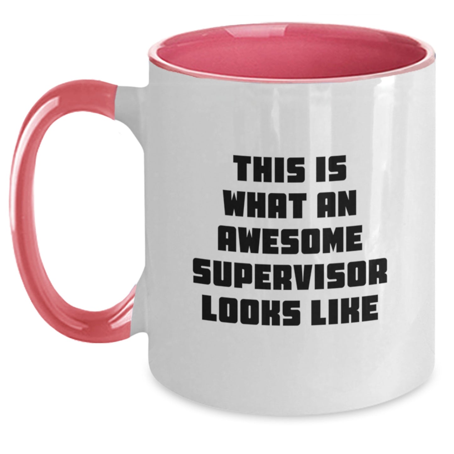 Funny Supervisor Birthday Unique Gifts from Friends to Awesome Supervisors, Two Tone Coffee Mug with 'This Is What An Awesome Supervisor Looks Like' Quote, Gifts for Supervisor - Main