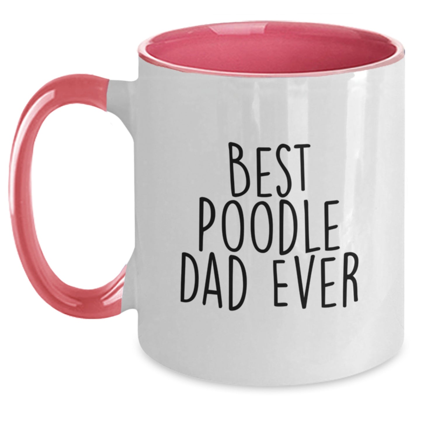 Funny Best Poodle Dad Ever Gifts from Men for Poodle Dog Lovers Graduation Unique Two Tone Coffee Mugs, Poodle Dog Gifts for Men Women Friends Coworkers Family - Main