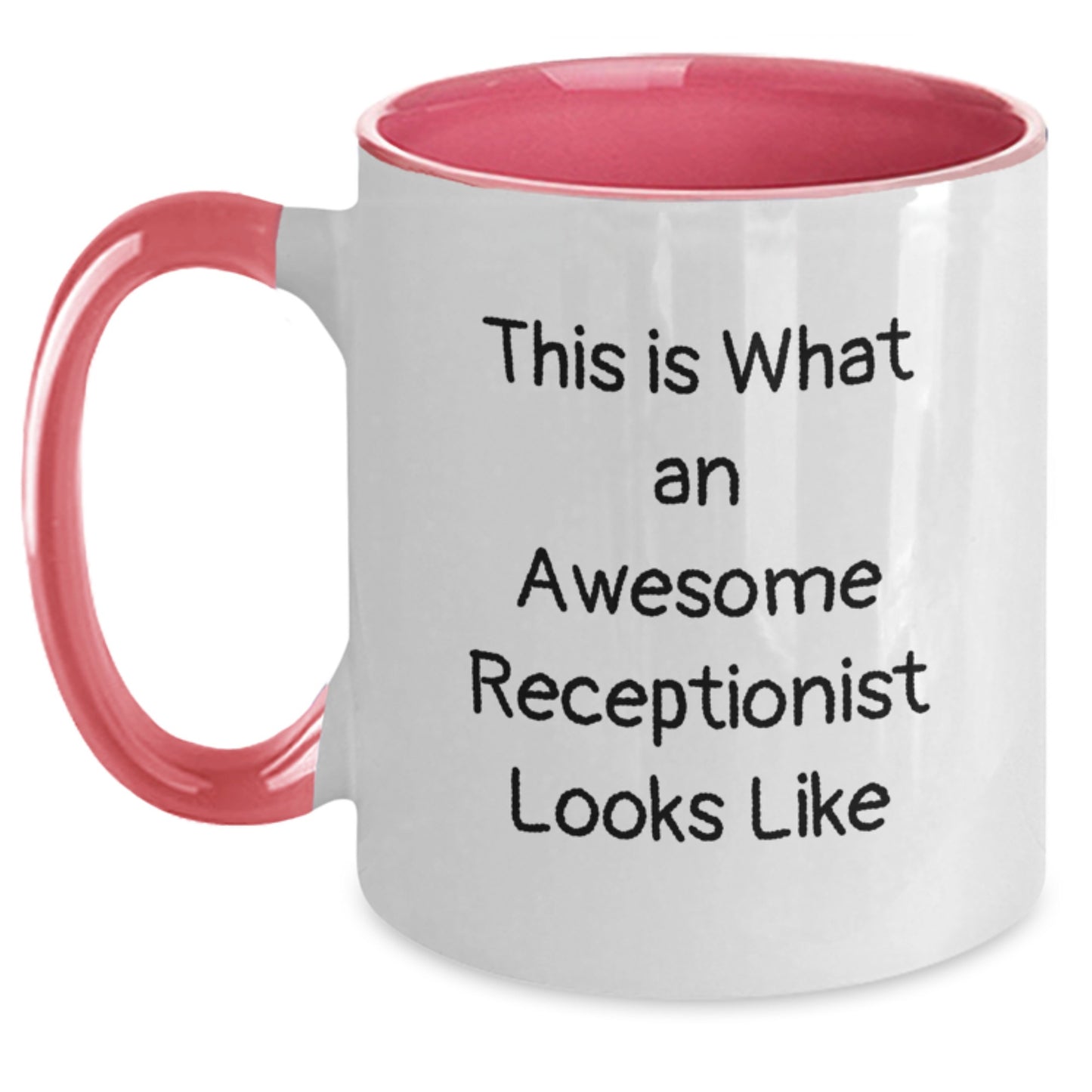 Funny Receptionist Gifts: This Is What An Awesome Receptionist Looks Like, Two Tone Coffee Mug for Birthday, Gifts from Friends, Coworkers, Gifts for Receptionist - Main