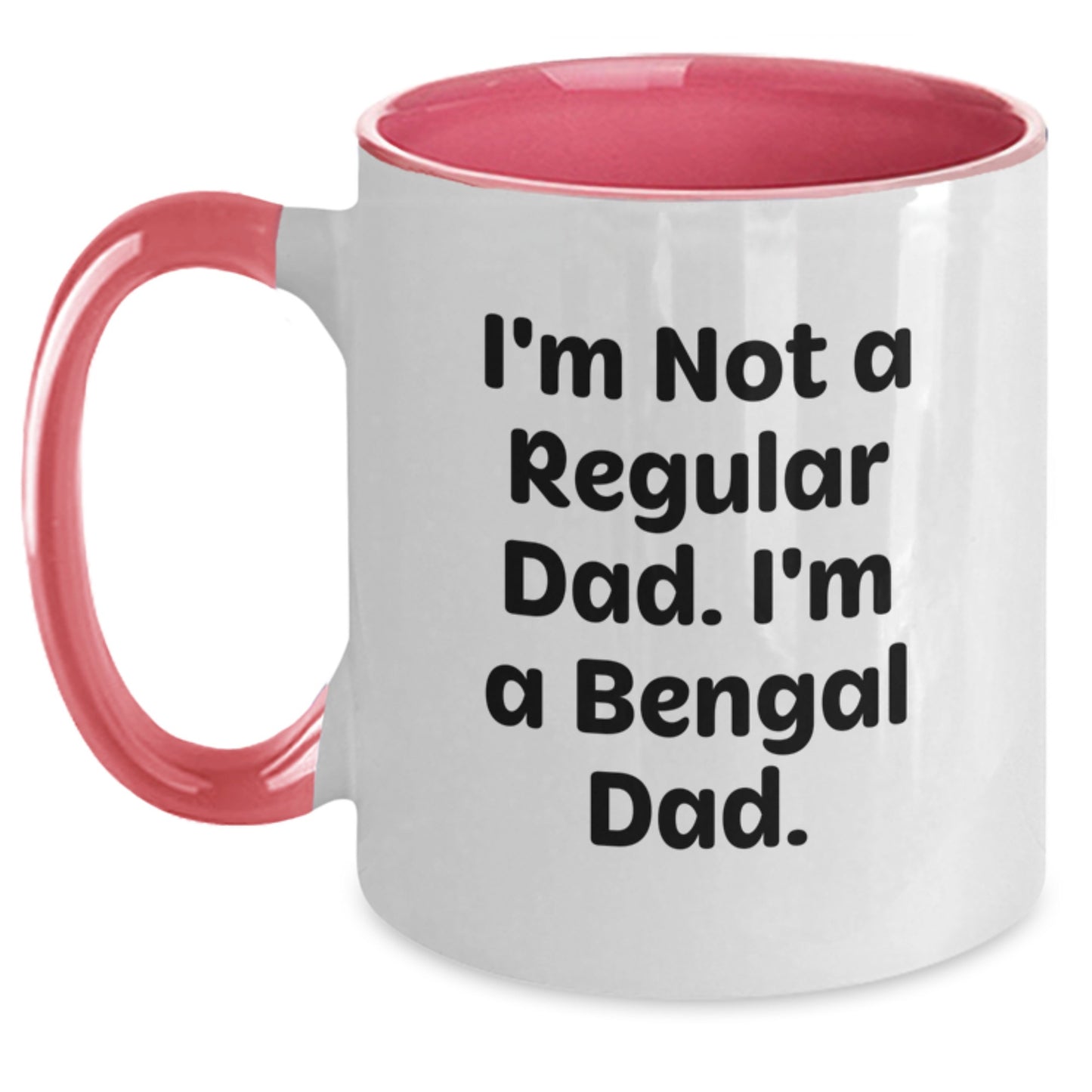 Bengal Cat Enthusiast Gifts from Dad to Bengal Cat Lover - Funny Two Tone Coffee Mug for Christmas Unique Presents - Main