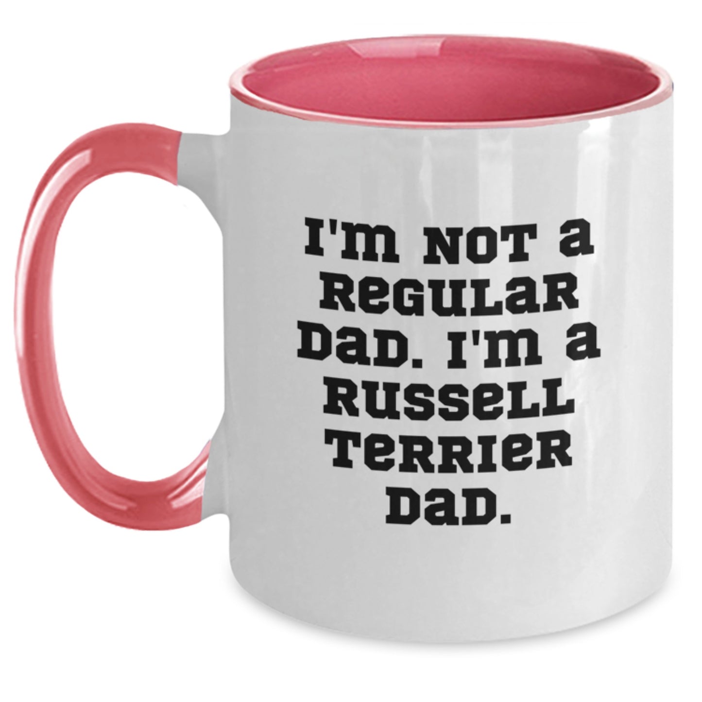 Funny Russell Terrier Dog Gifts from Men to Russell Terrier Dog Dad - Two Tone Coffee Mug for Christmas Unique Presents - Main